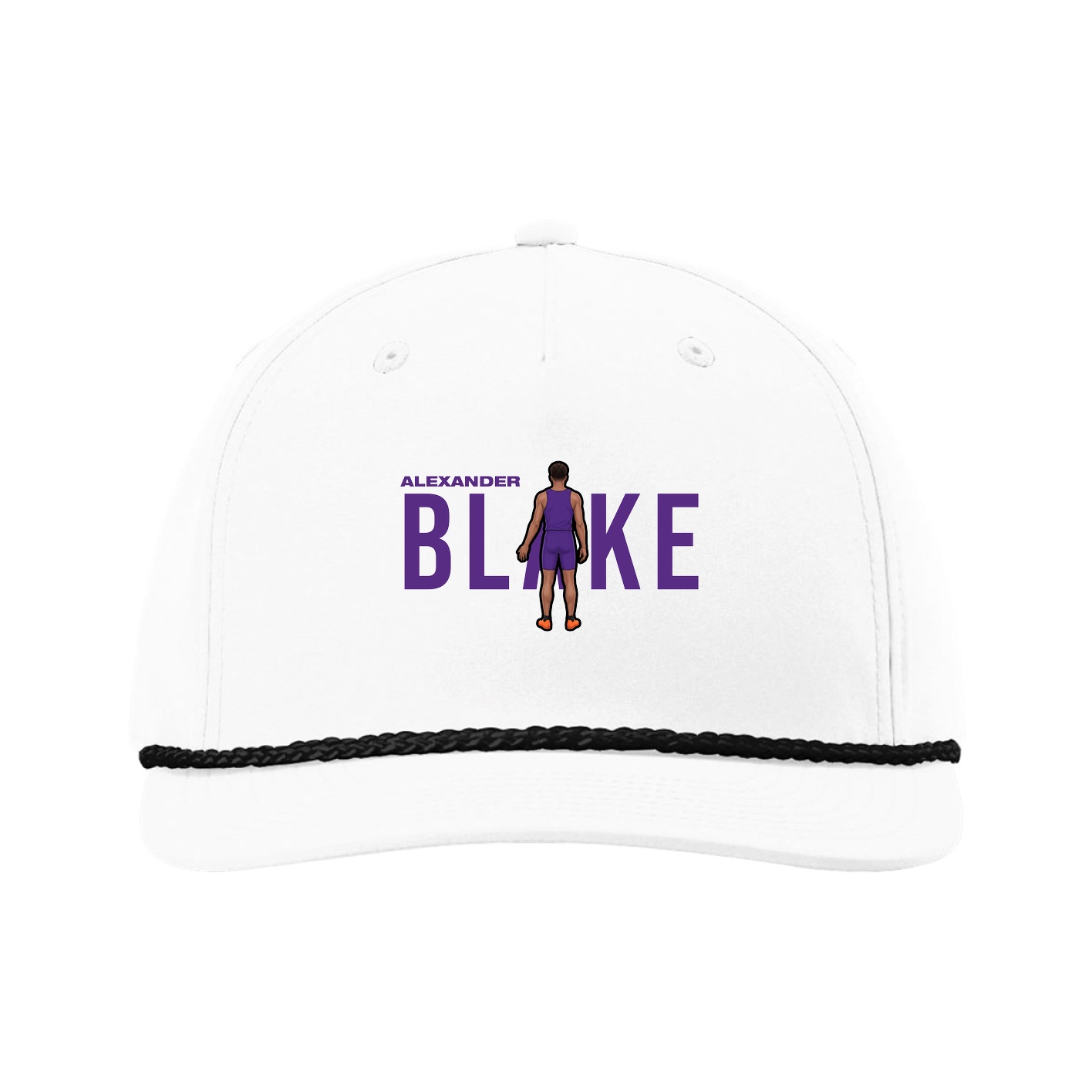 Five-Panel Classic Rope Cap — Player Name in White