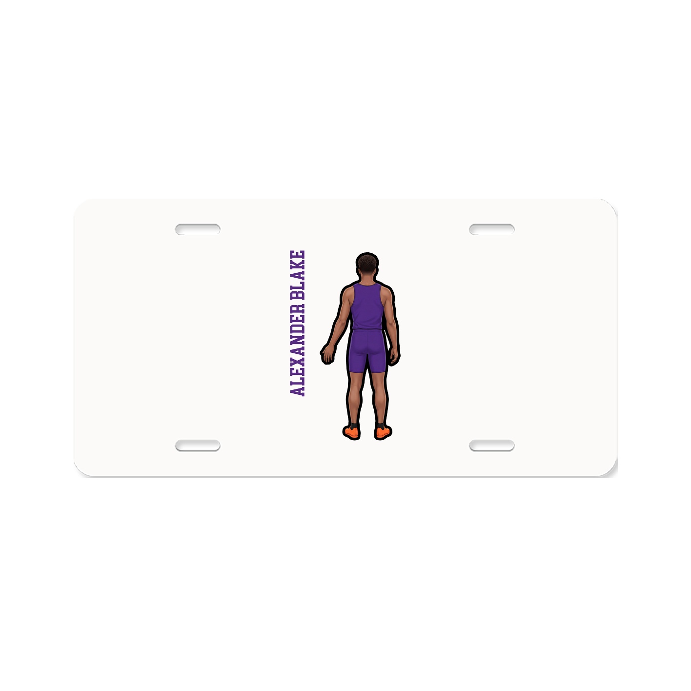 License Plate — Name Vertical in Classic
