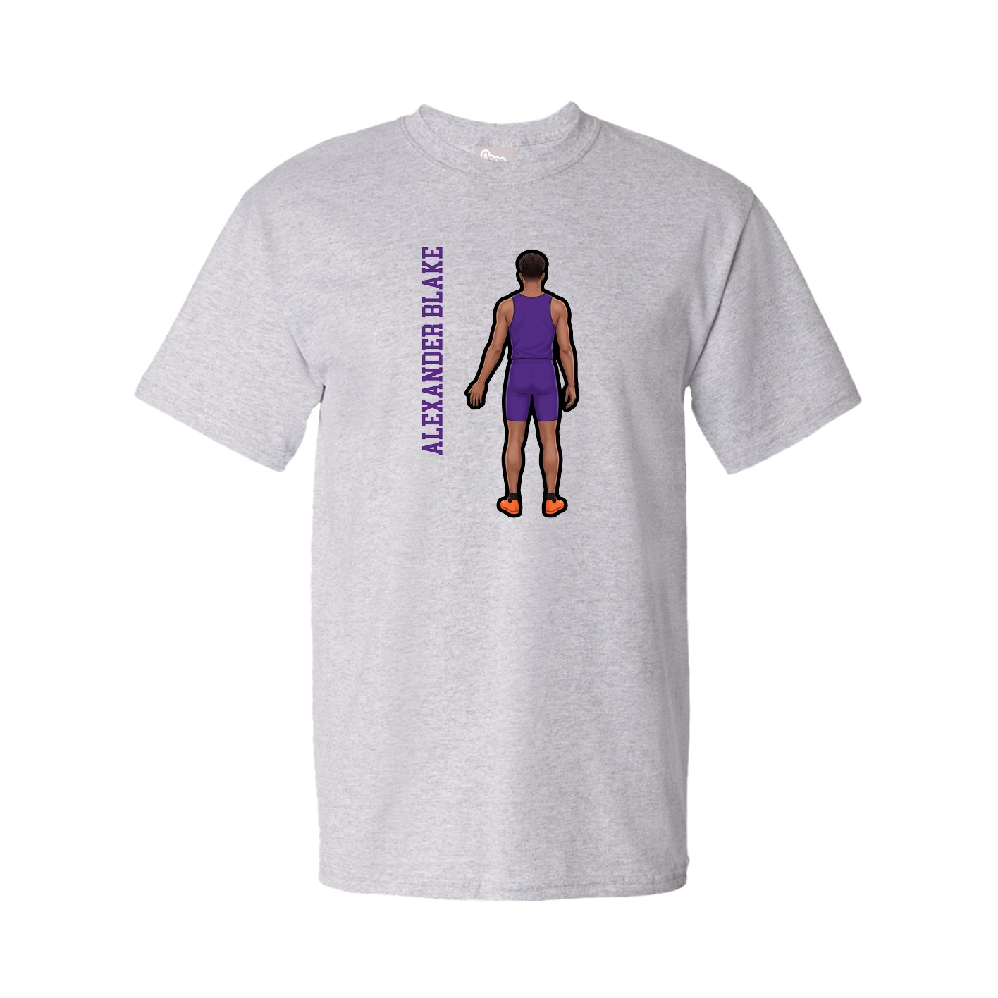 Tee — Name Vertical in Grey