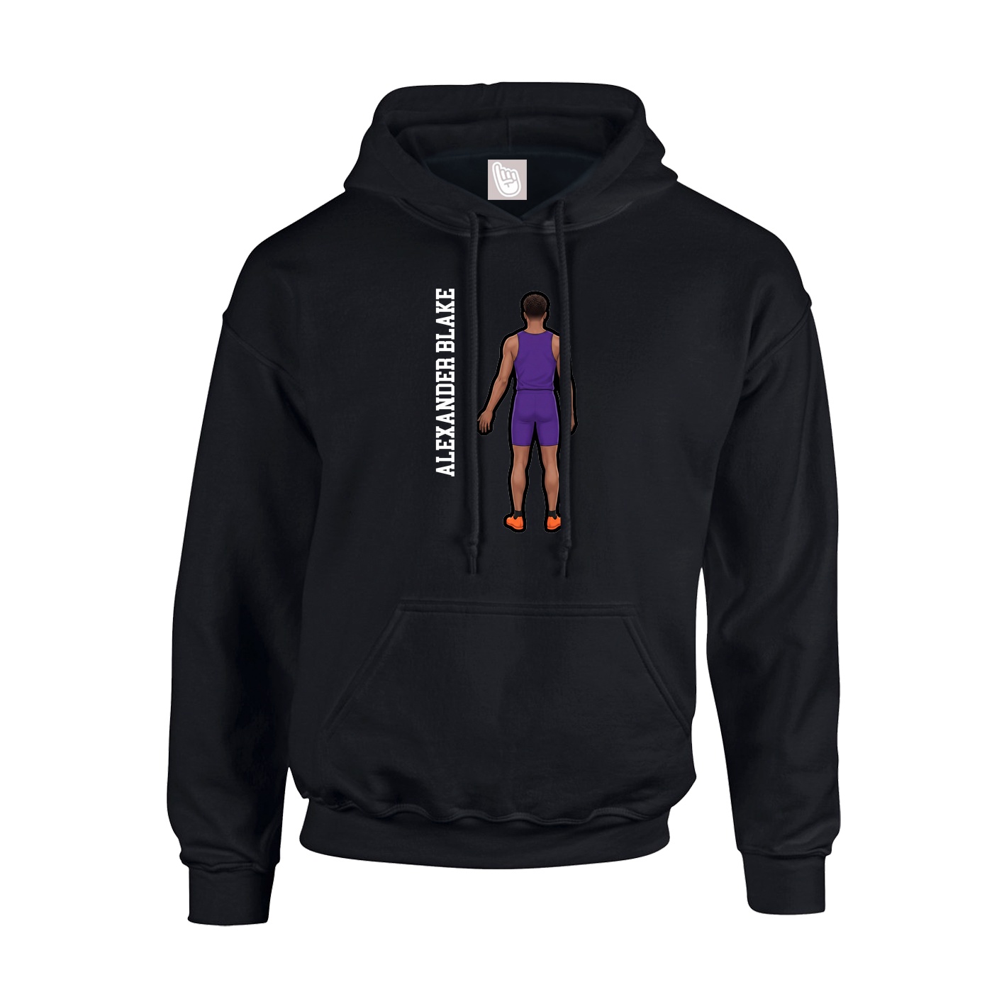 Hoodie — Name Vertical in Black