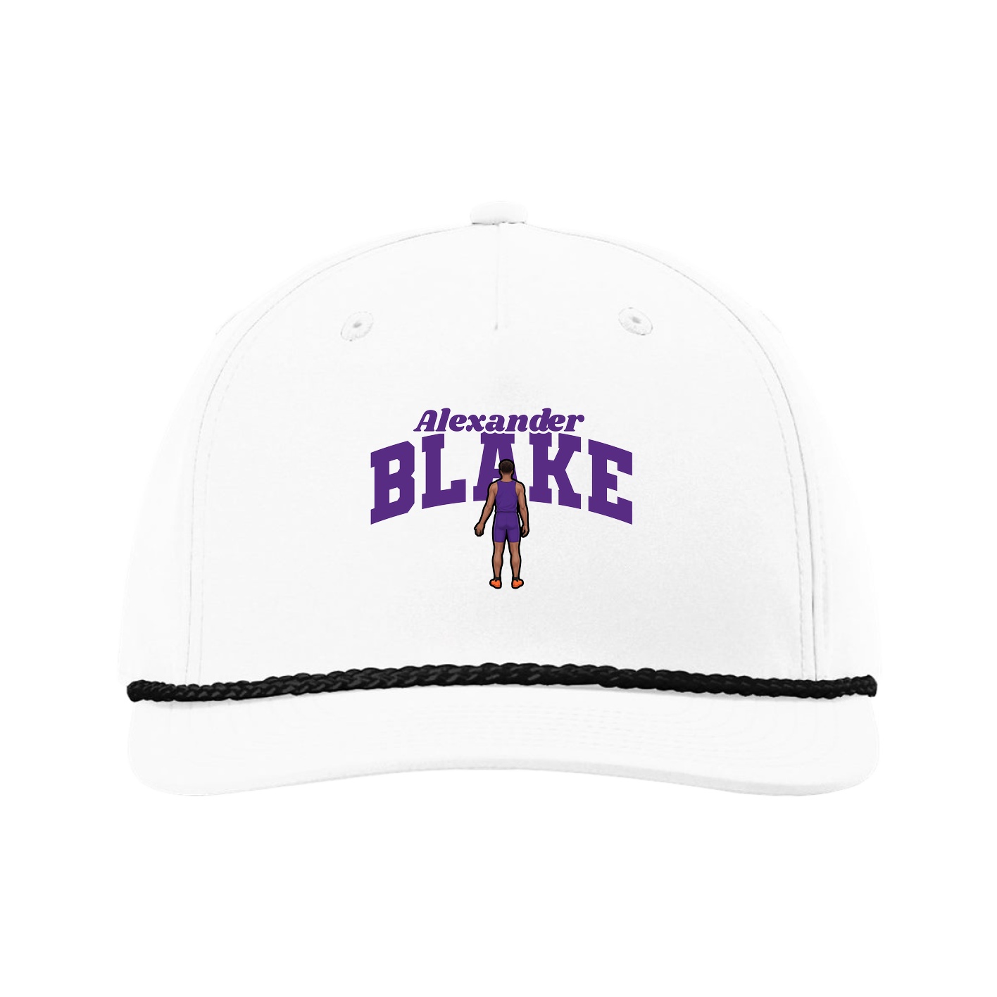 Five-Panel Classic Rope Cap — Signature Arch in White