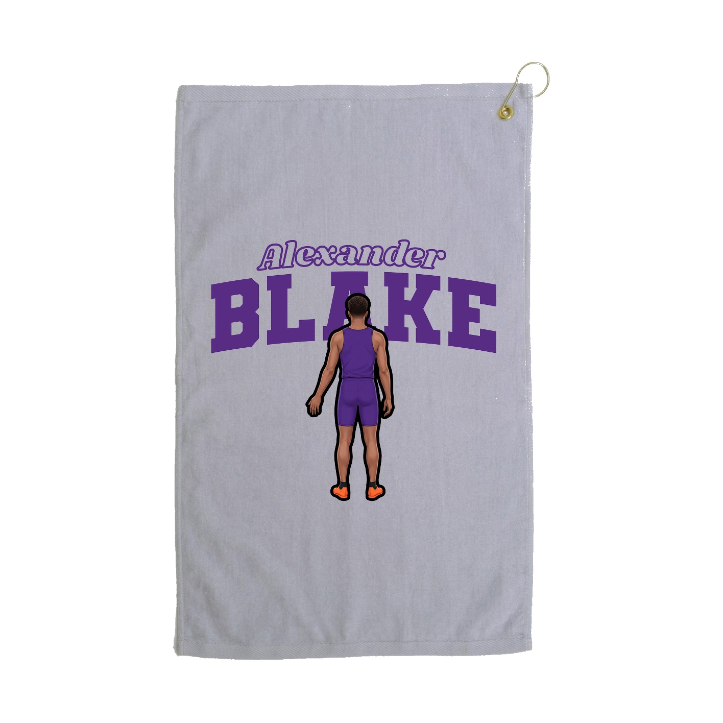 Golf Towel — Name Arch in Grey