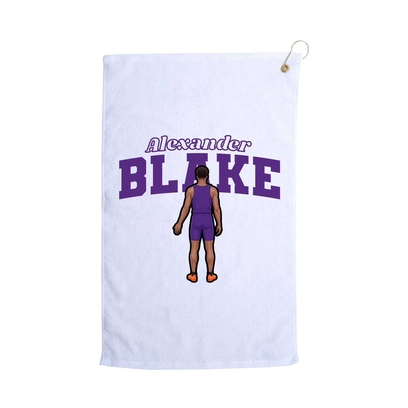 Golf Towel — Name Arch in White