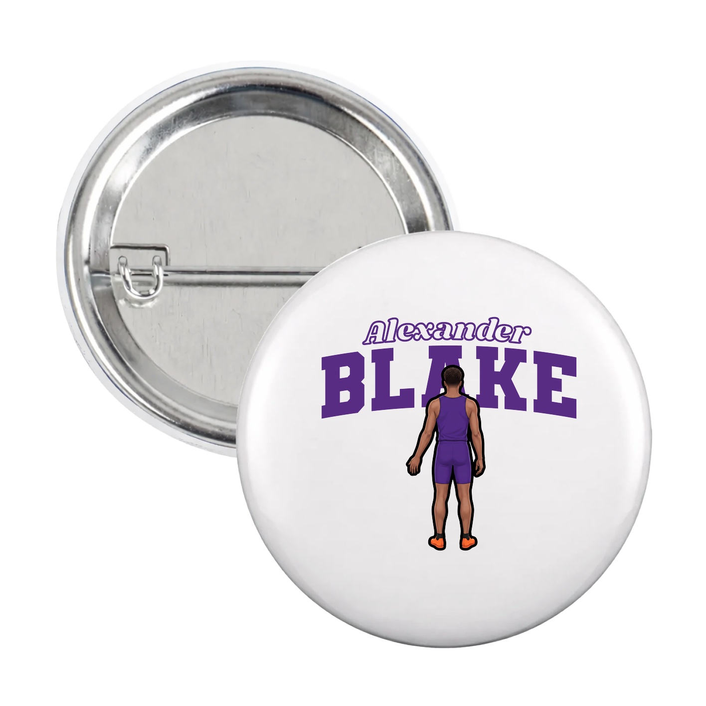 Game Day Button — Name Arch in White