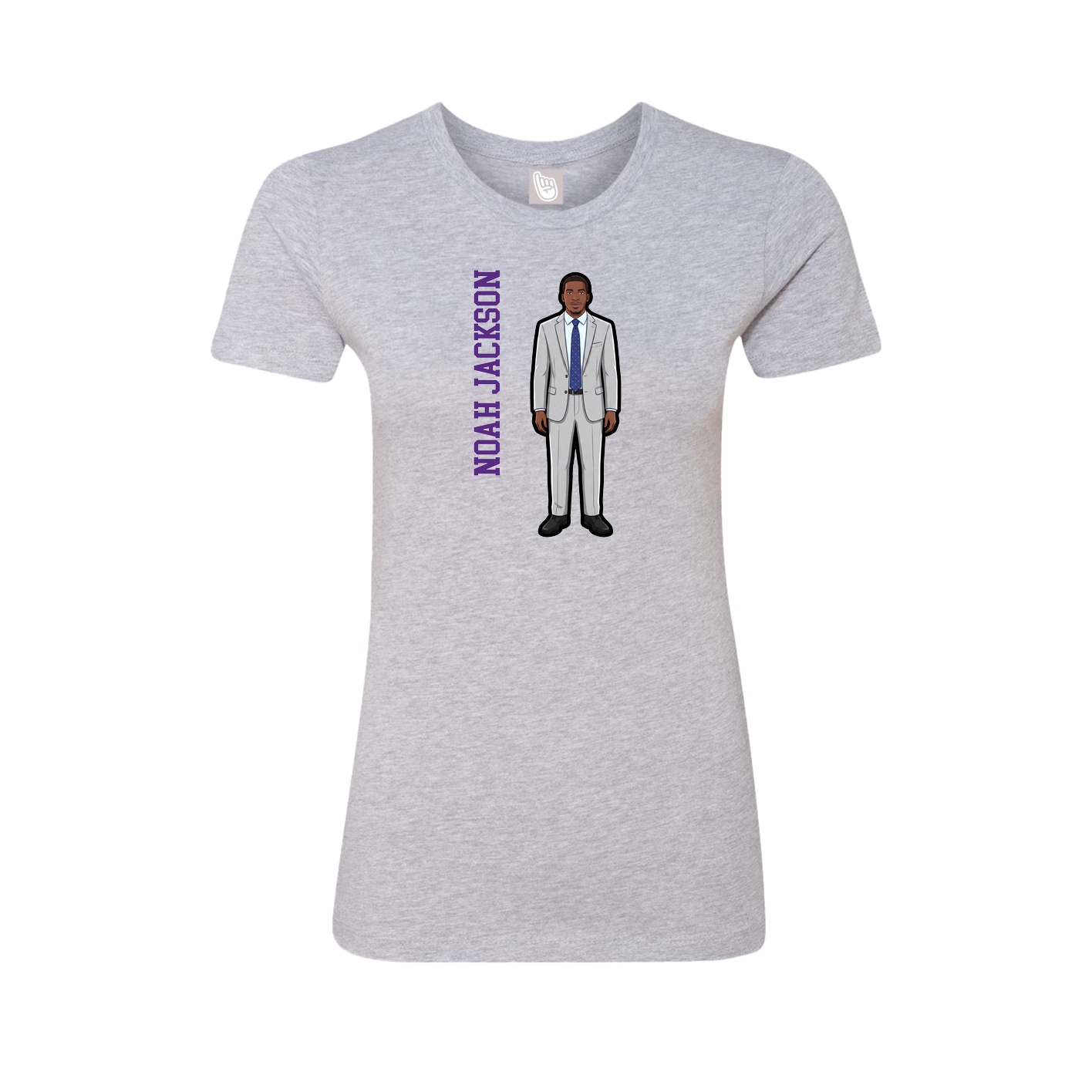 Womens Tee — Name Vertical in Grey
