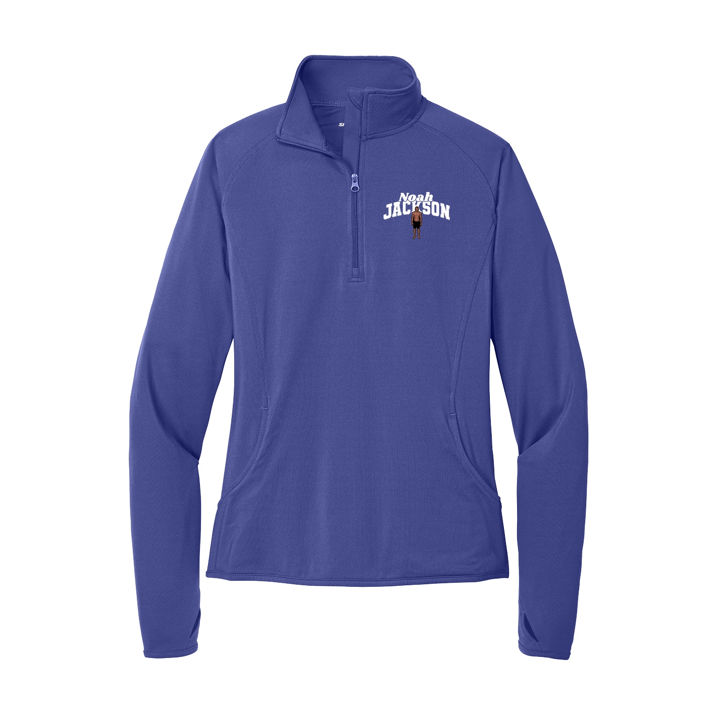 Women's Q-Zip Pullover — Signature Arch in Purple