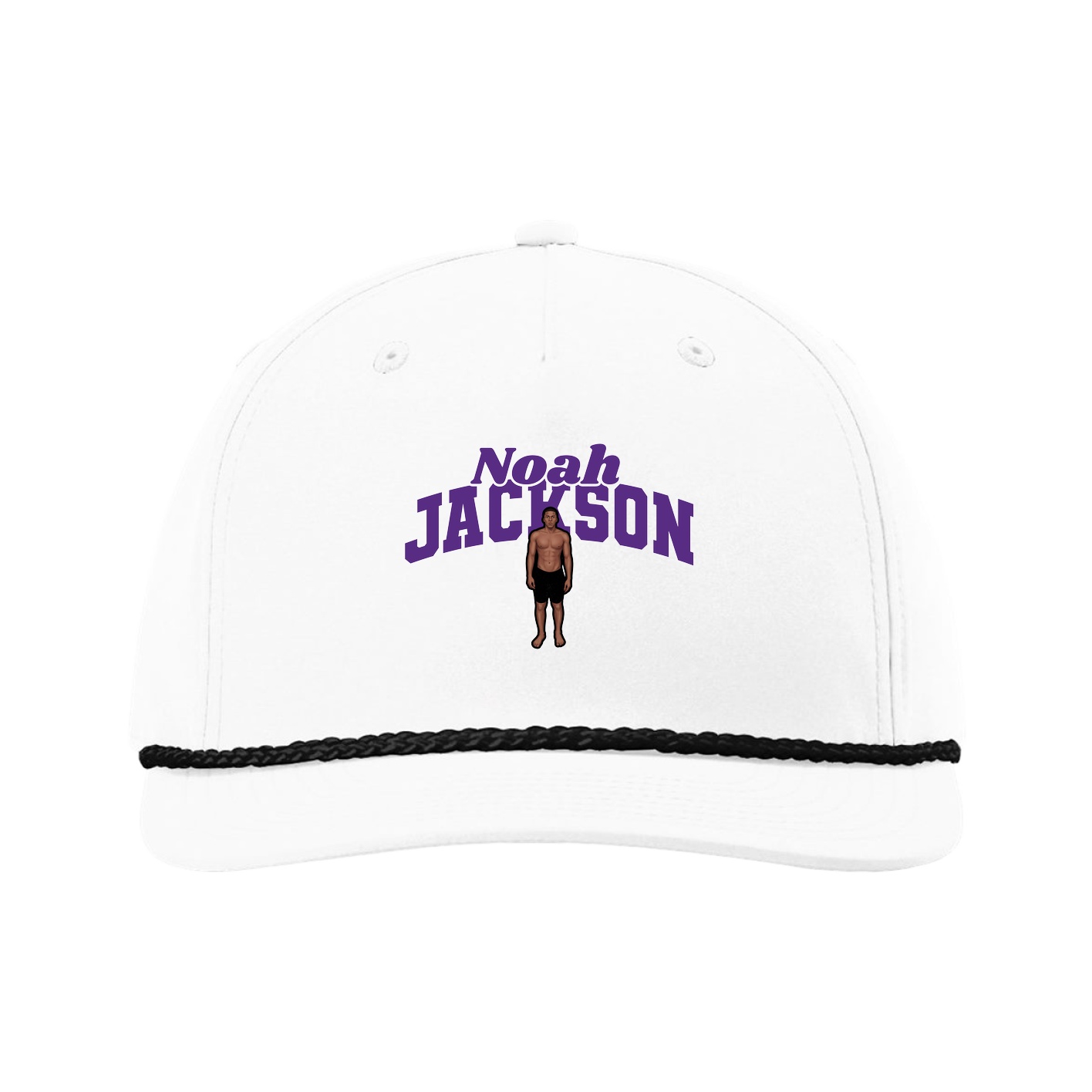 Five-Panel Classic Rope Cap — Signature Arch in White