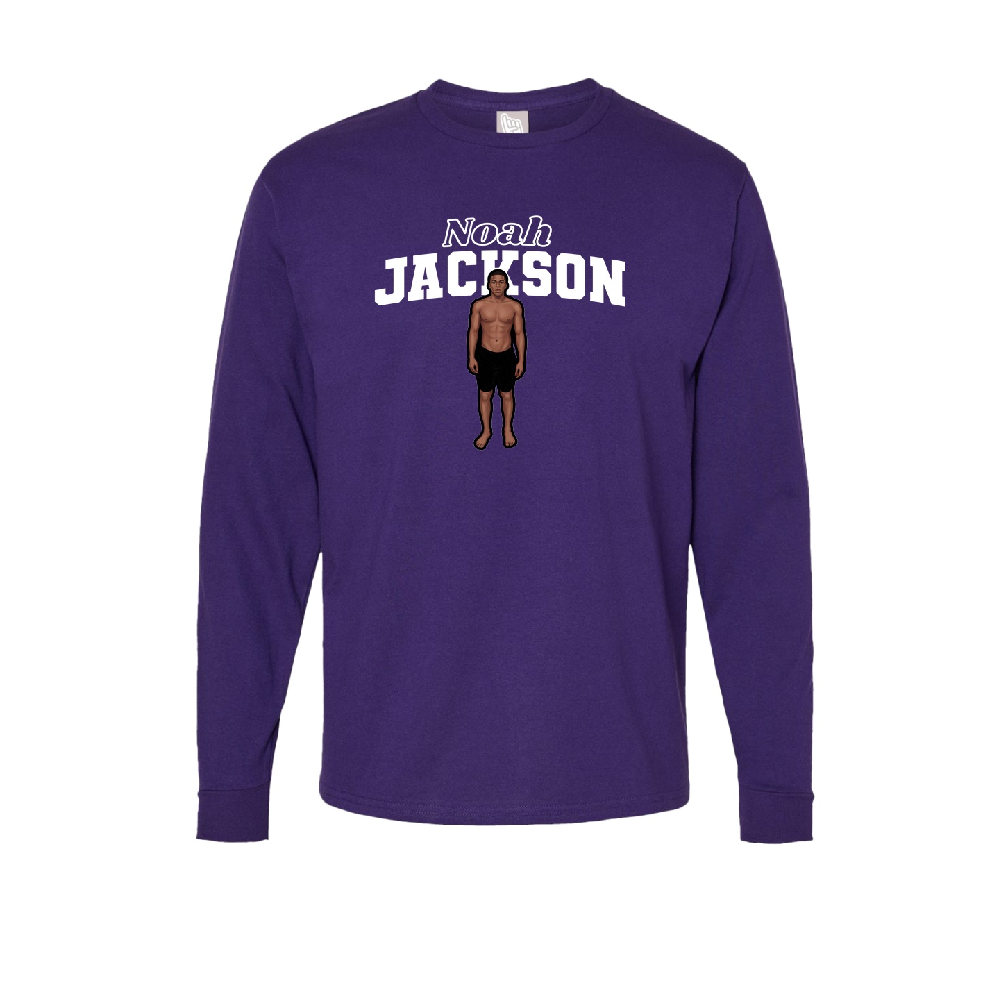 Long Sleeve Tee — Name Arch in Purple