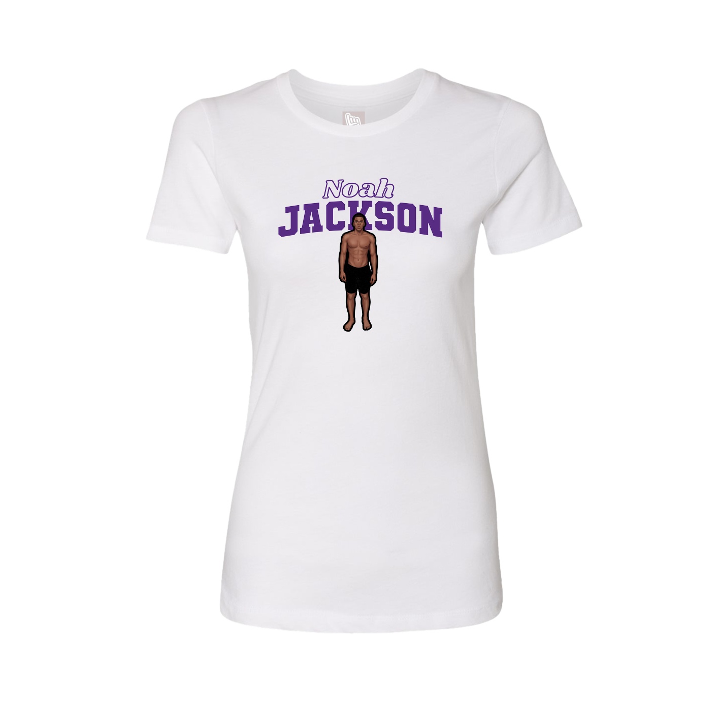 Womens Tee — Name Arch in White