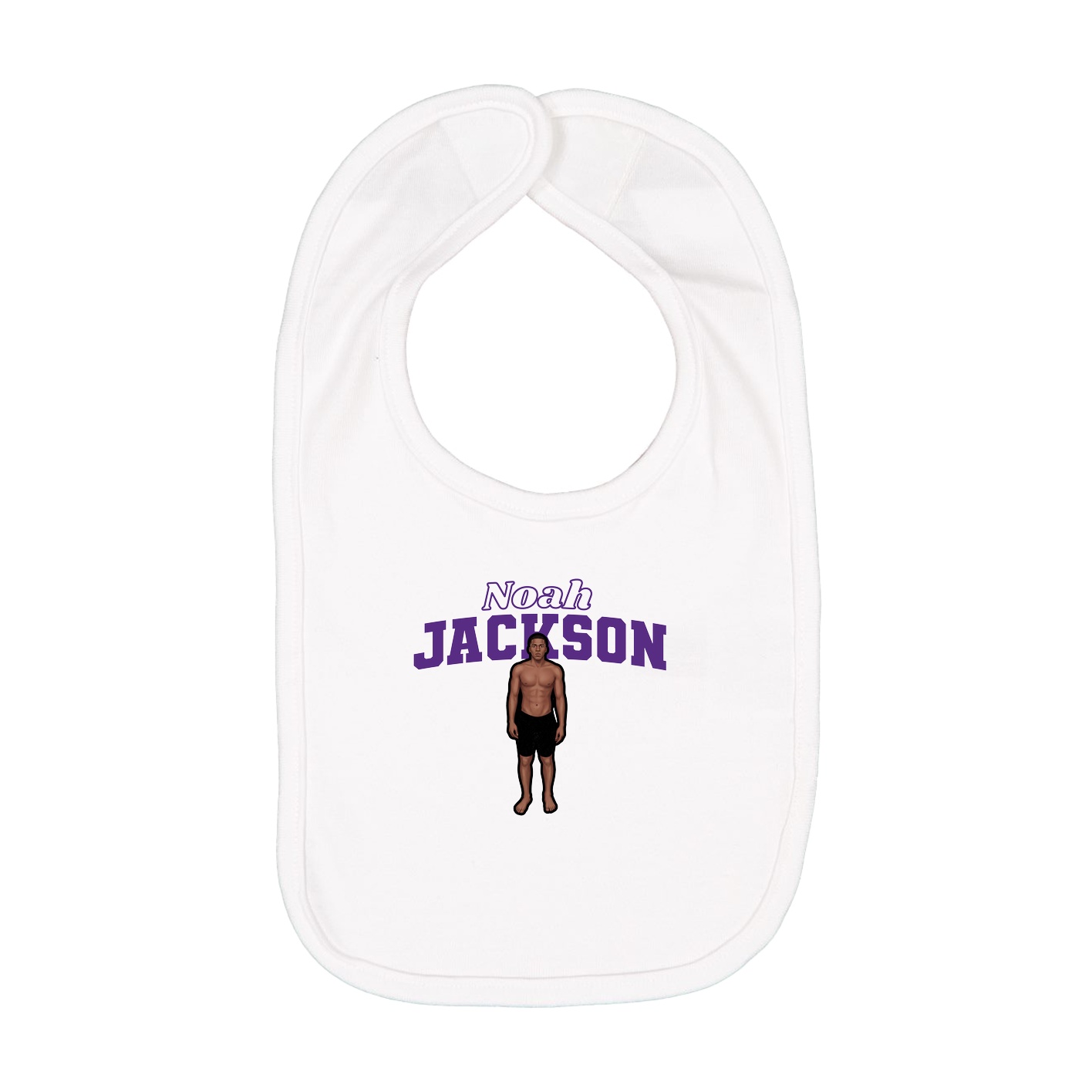 Infant Bib — Name Arch in White