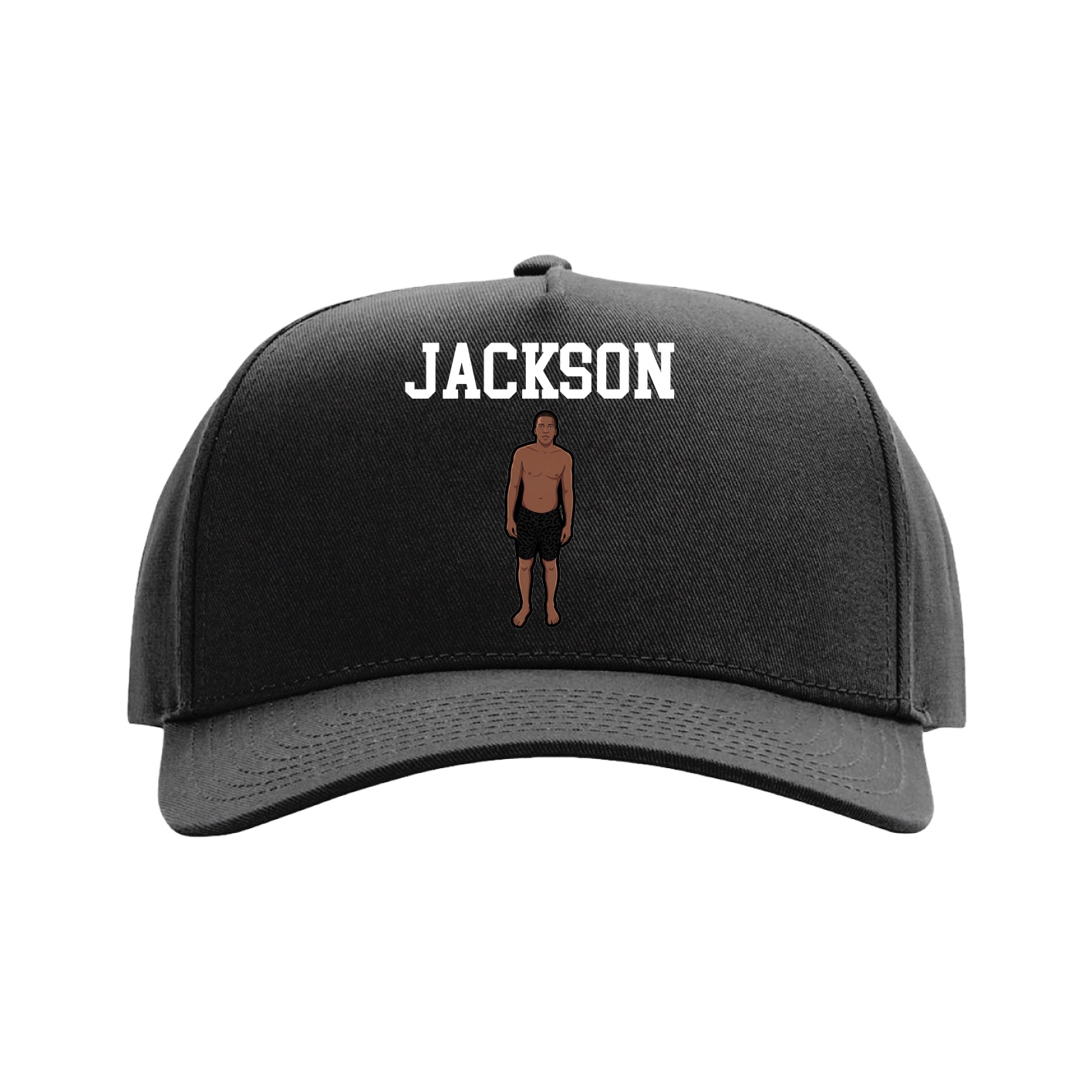 Full Fabric Five-Panel Champ Cap — Shirsey in Black