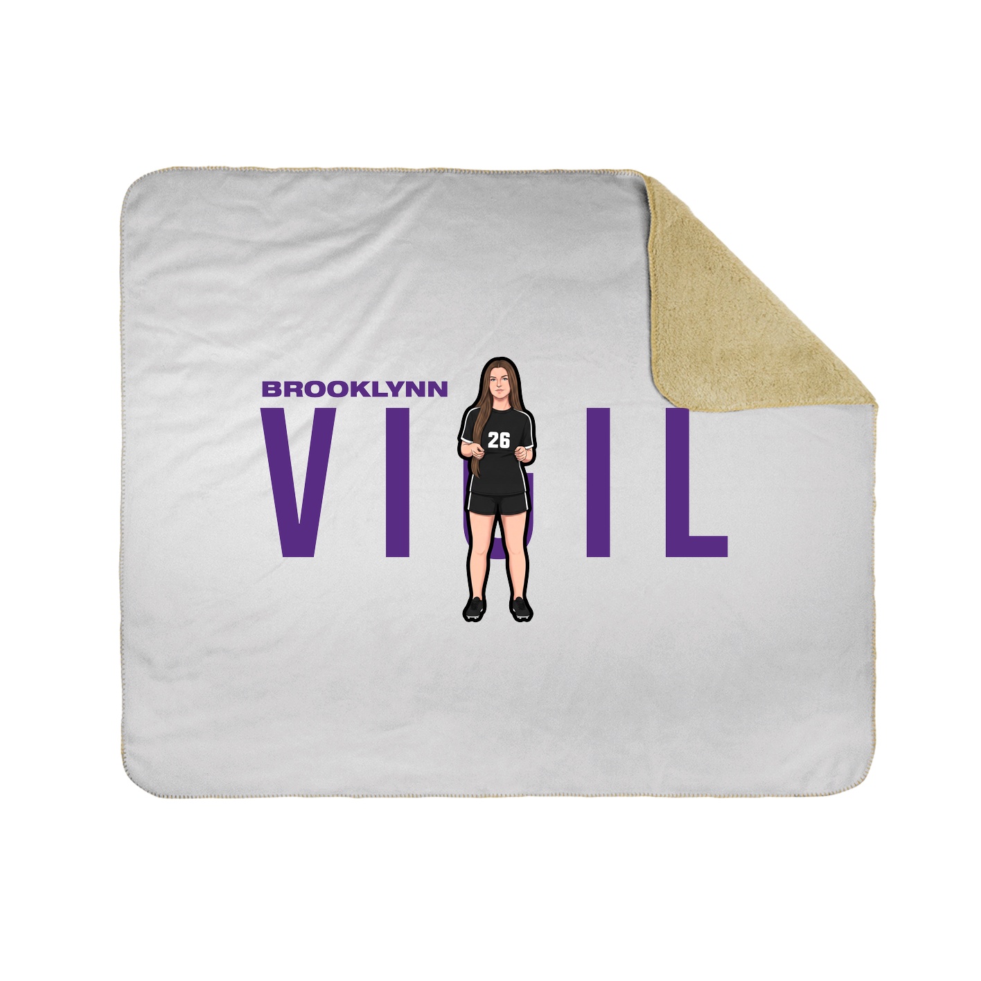 Throw Blanket — Player Name in White