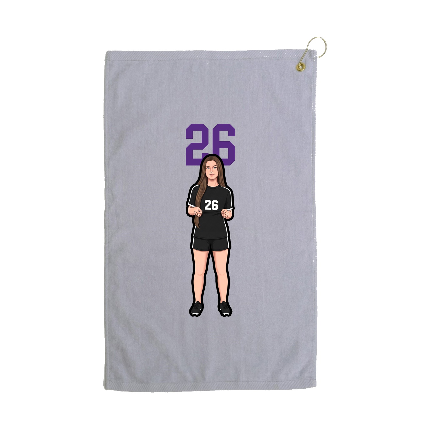 Golf Towel — Number Top in Grey