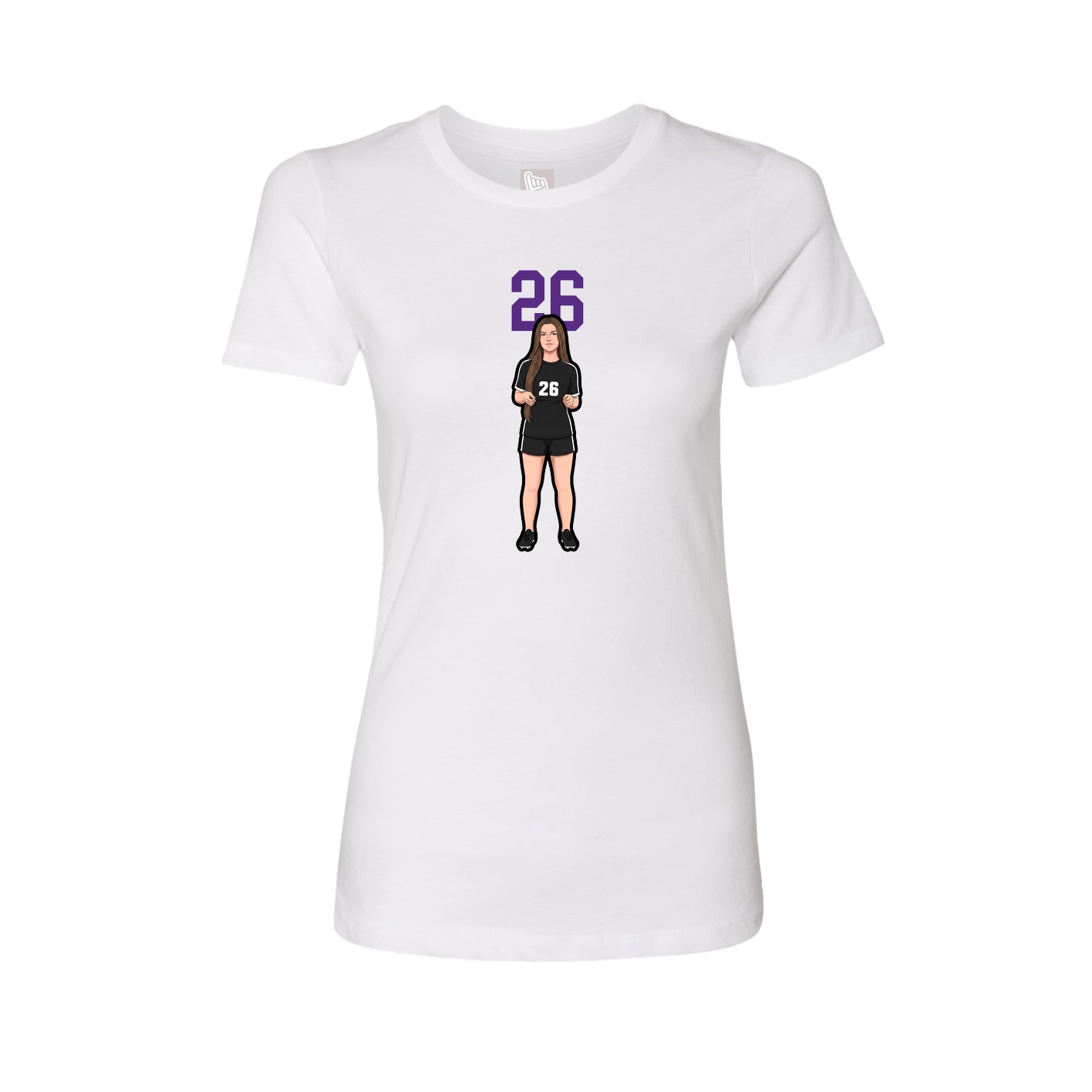 Fitted Women's Tee — Number Top in White