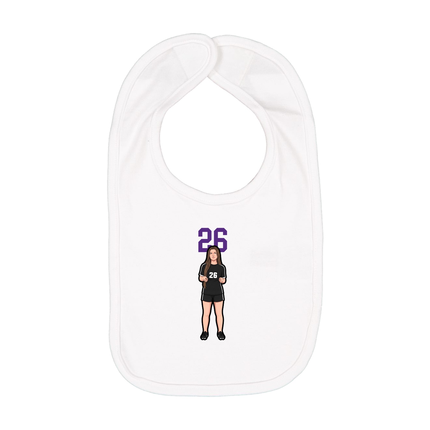 Infant Bib — Number Top in White