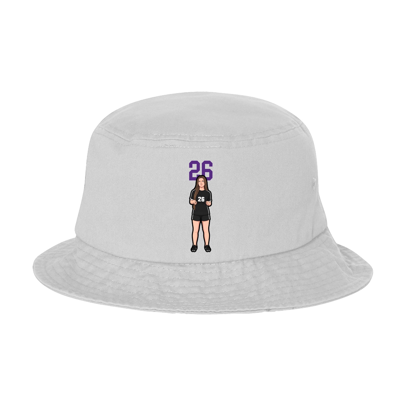 Bucket Cap — Number Top in White