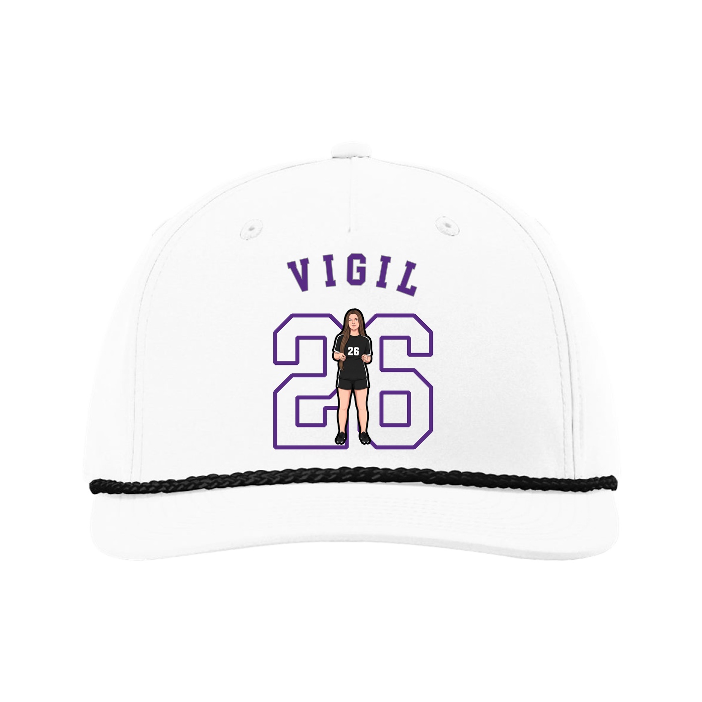 Five-Panel Classic Rope Cap — Shirsey Arch in White