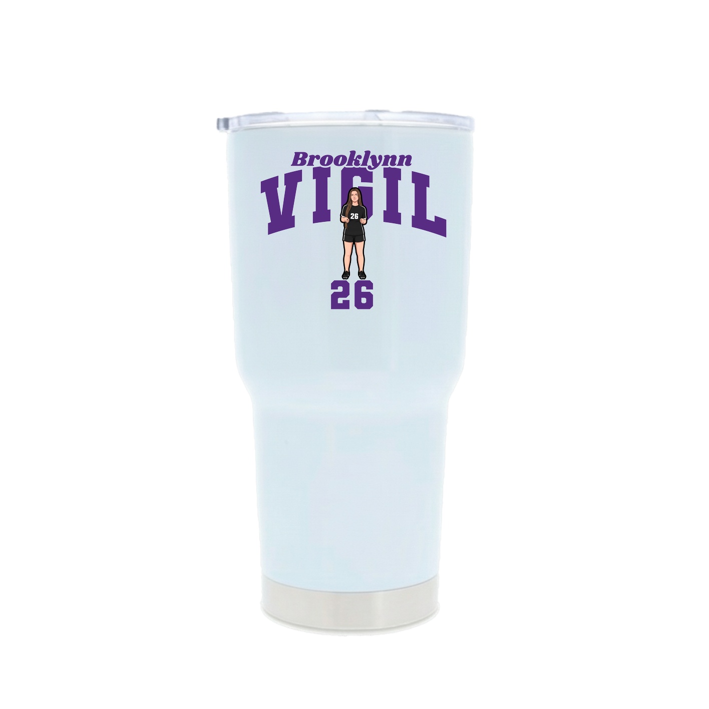 30oz Stainless Steel Tumbler — Signature Arch in White