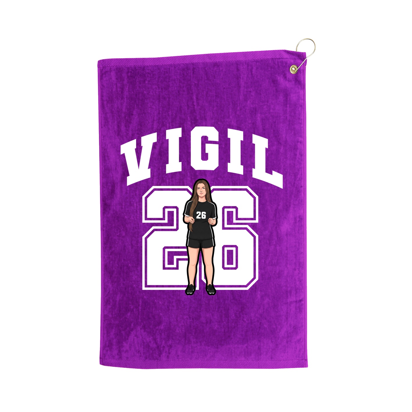 Golf Towel — Number in Purple