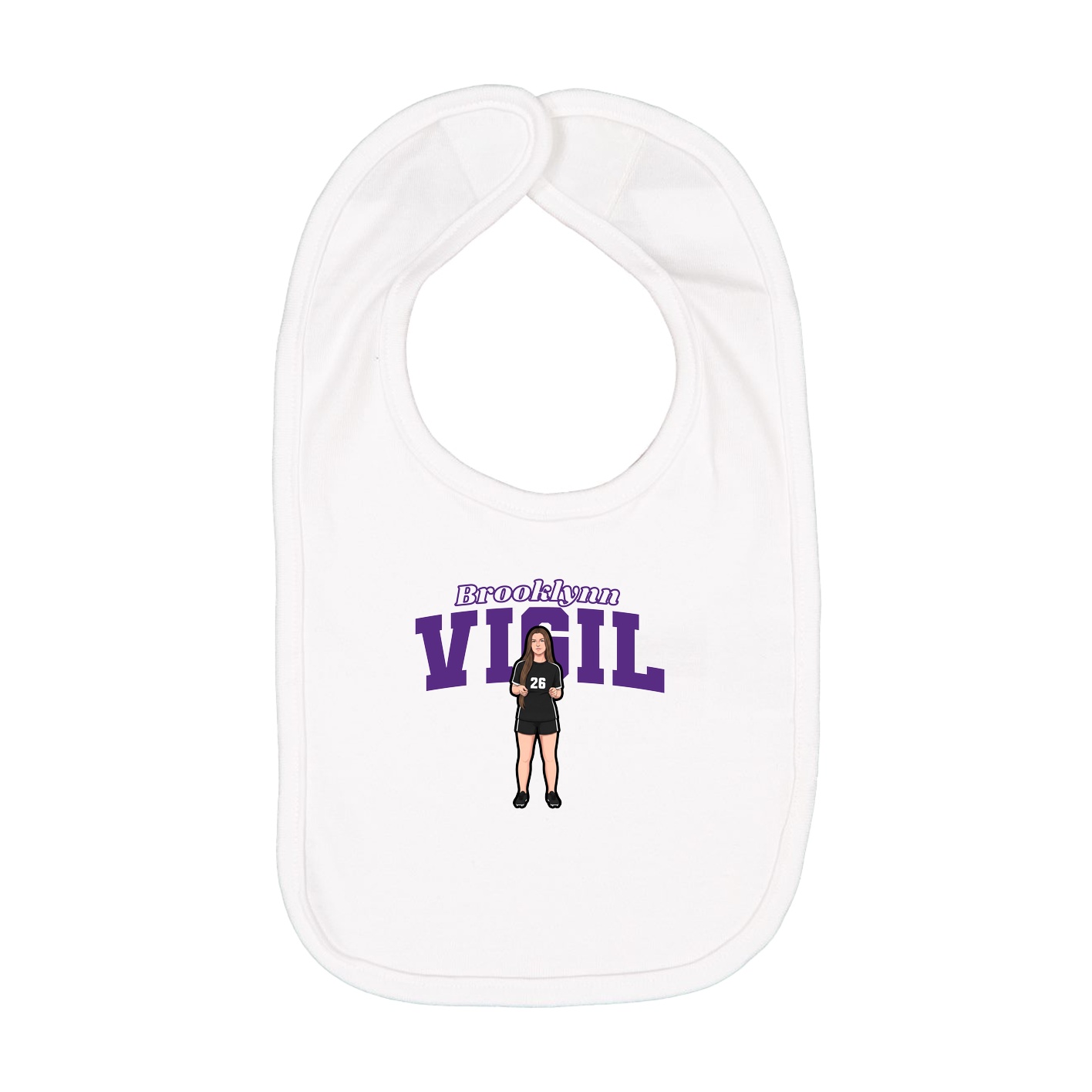 Infant Bib — Name Arch in White