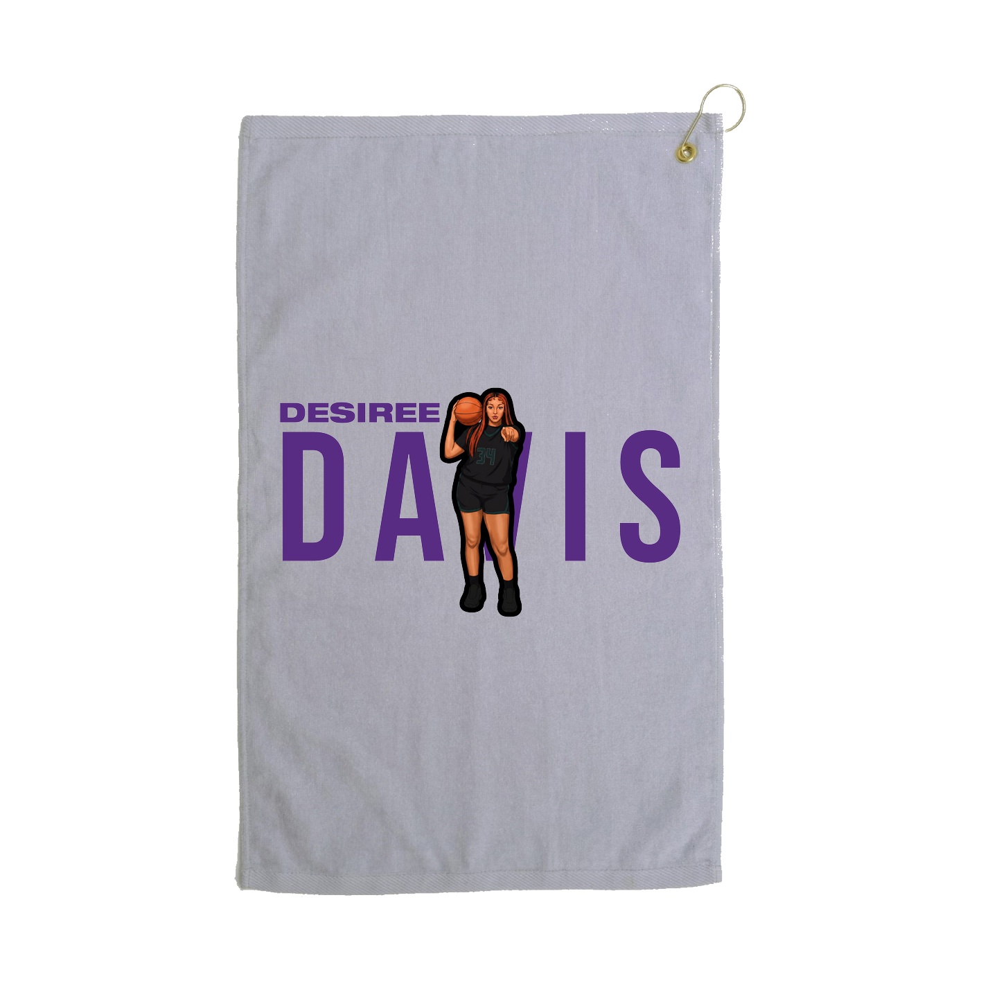 Golf Towel — Player Name in Grey