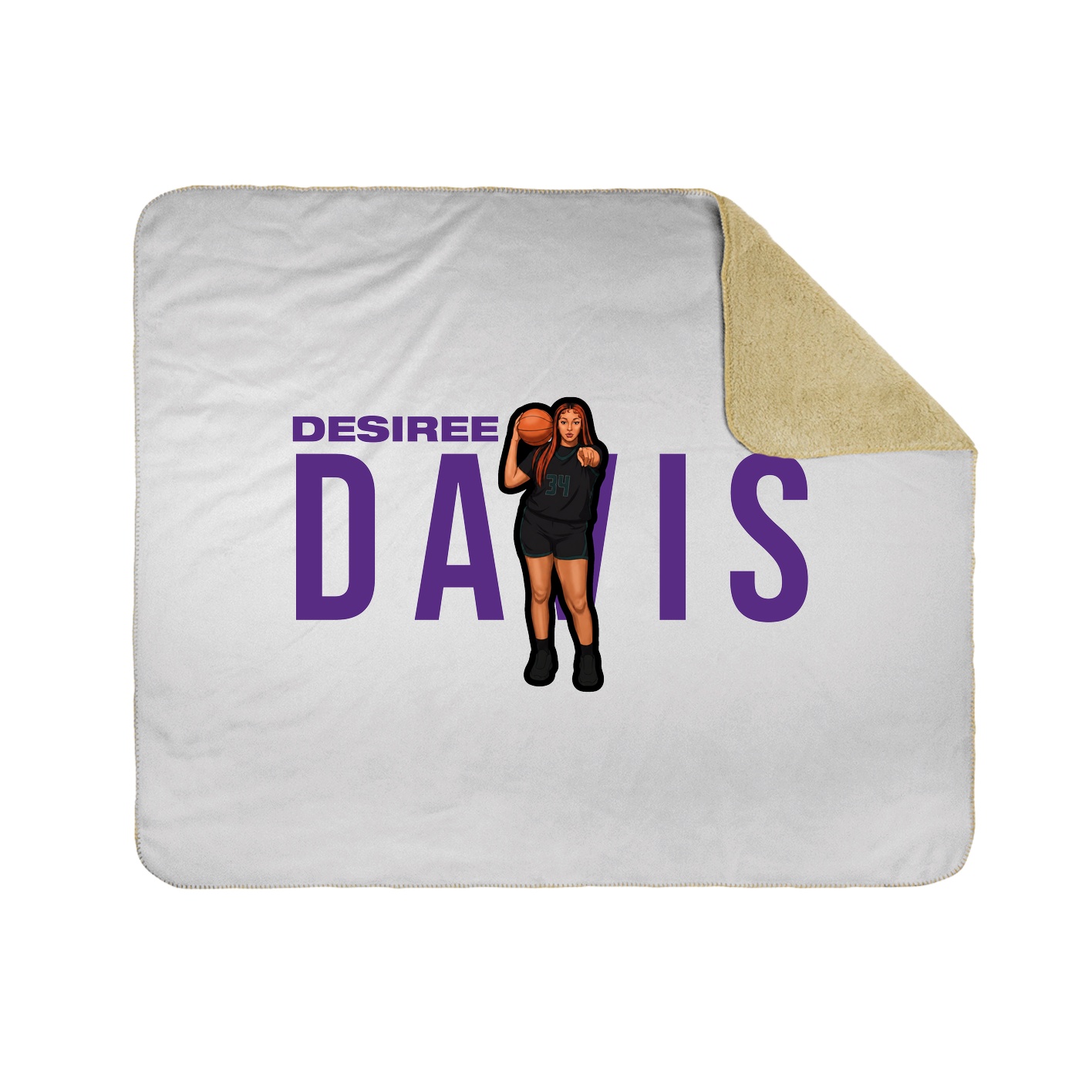 Throw Blanket — Player Name in White