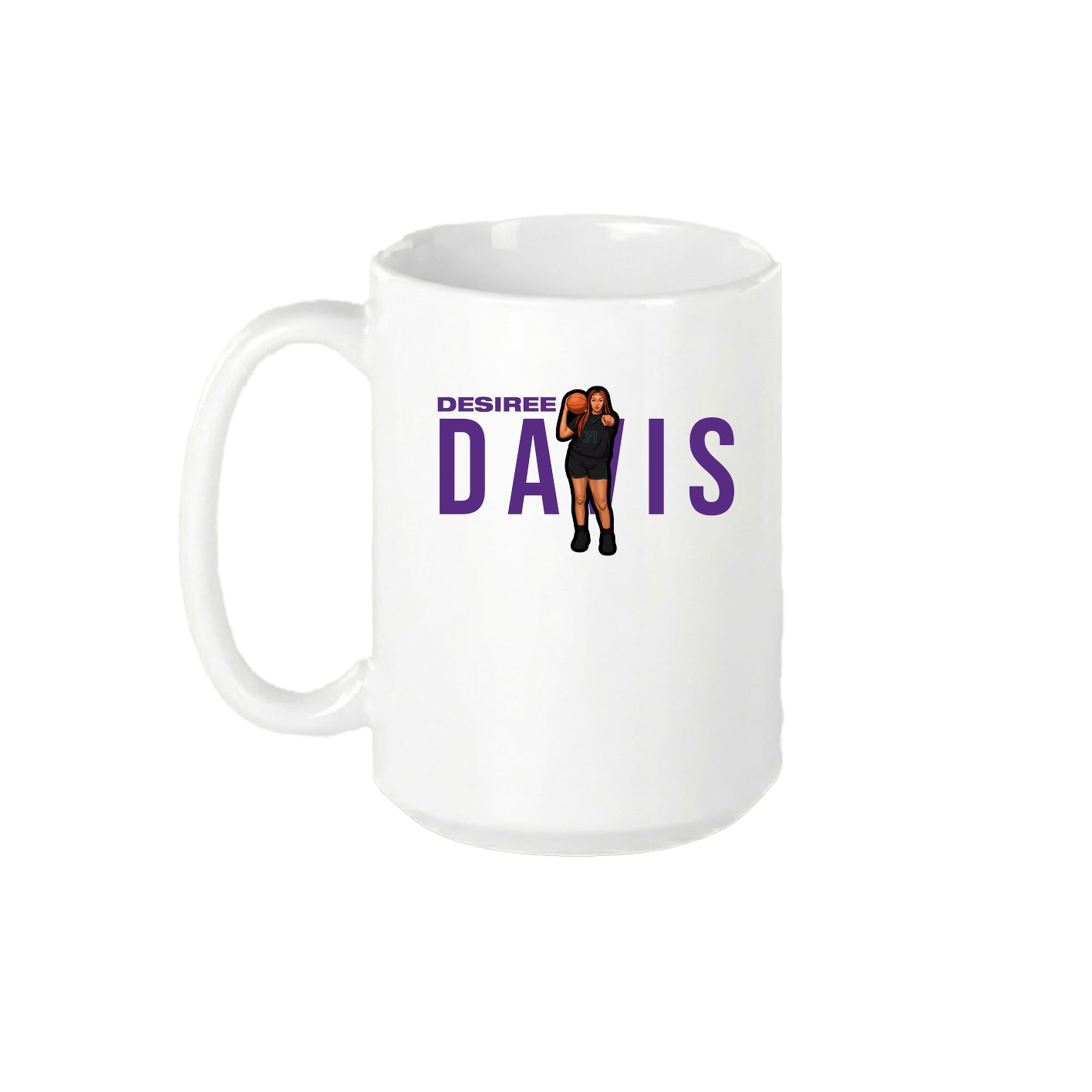 15oz Coffee Mug — Player Name in White