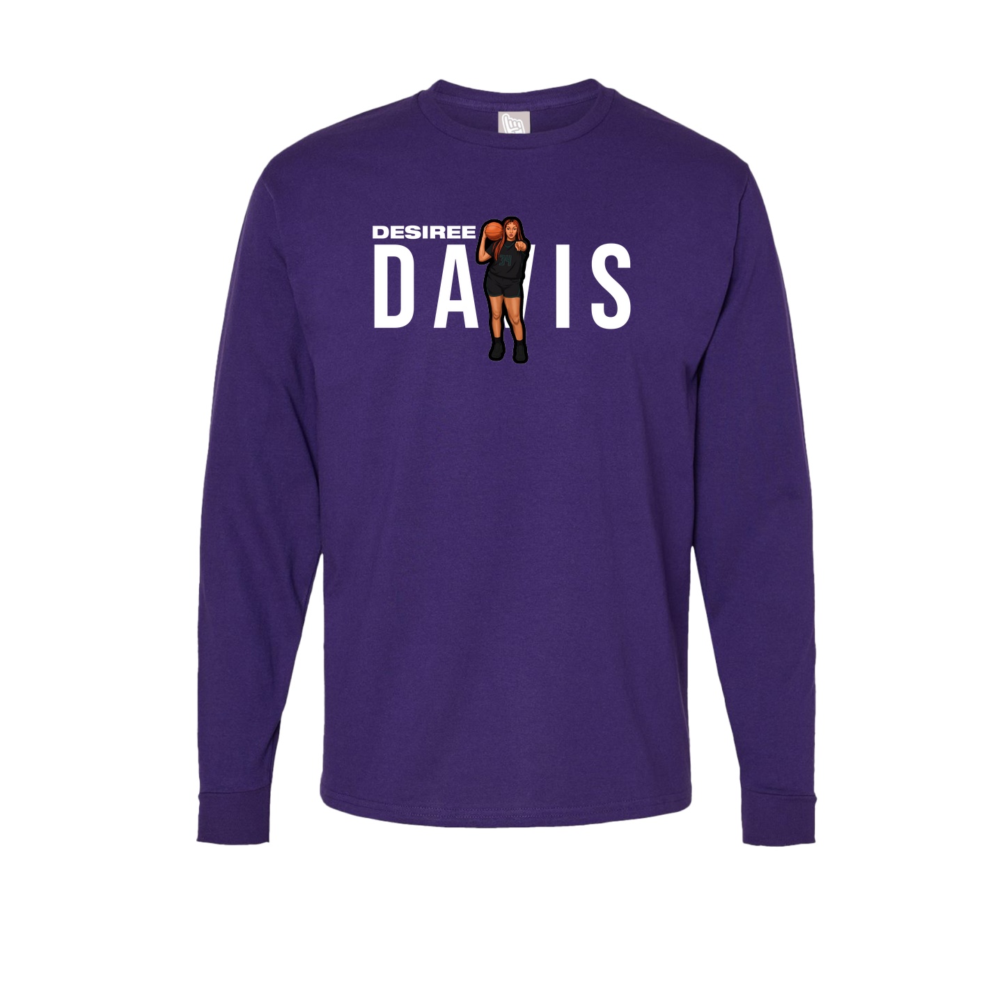 Long Sleeve Tee — Player Name in Purple