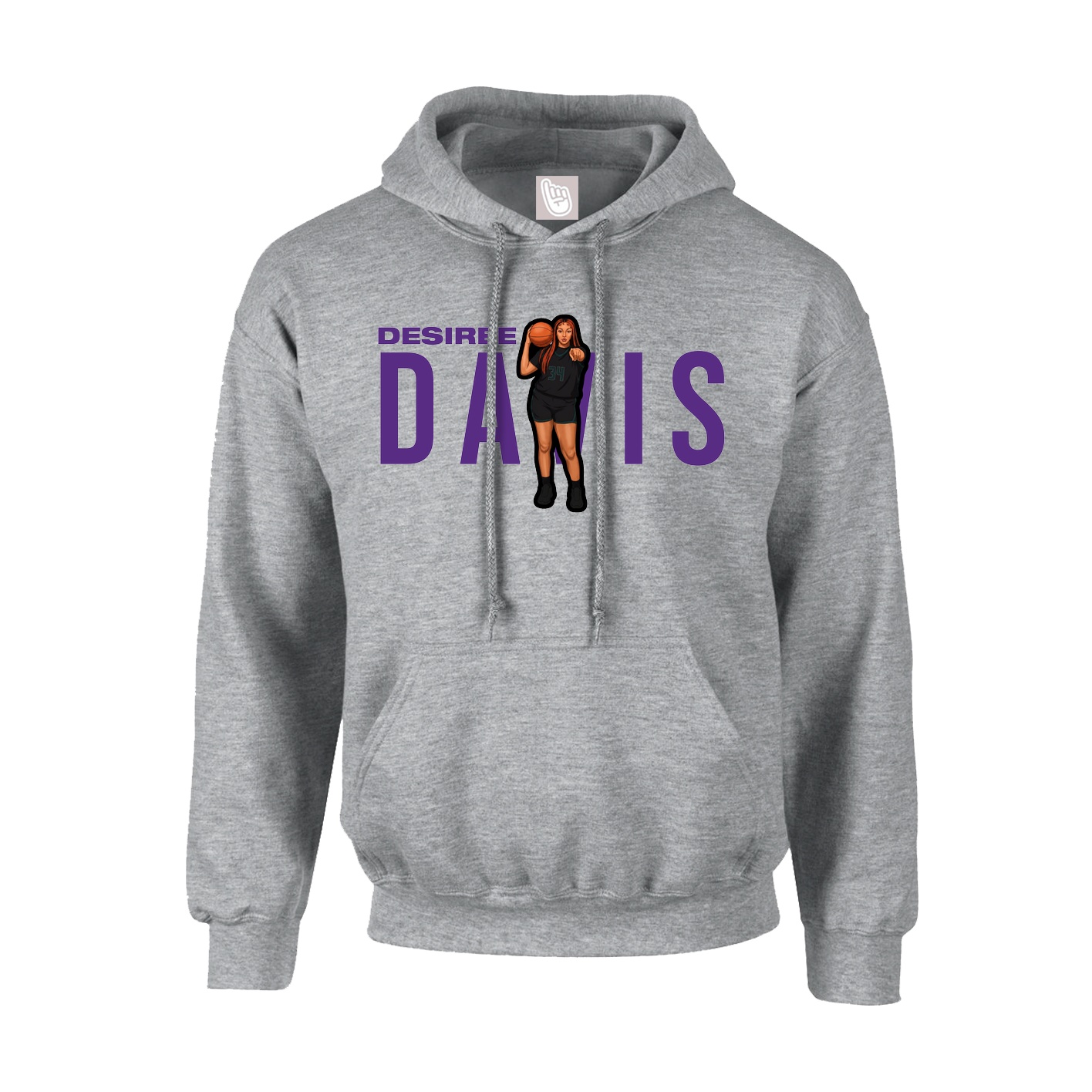 Hoodie — Player Name in Grey