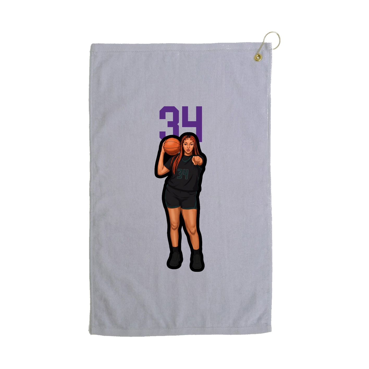 Golf Towel — Number Top in Grey