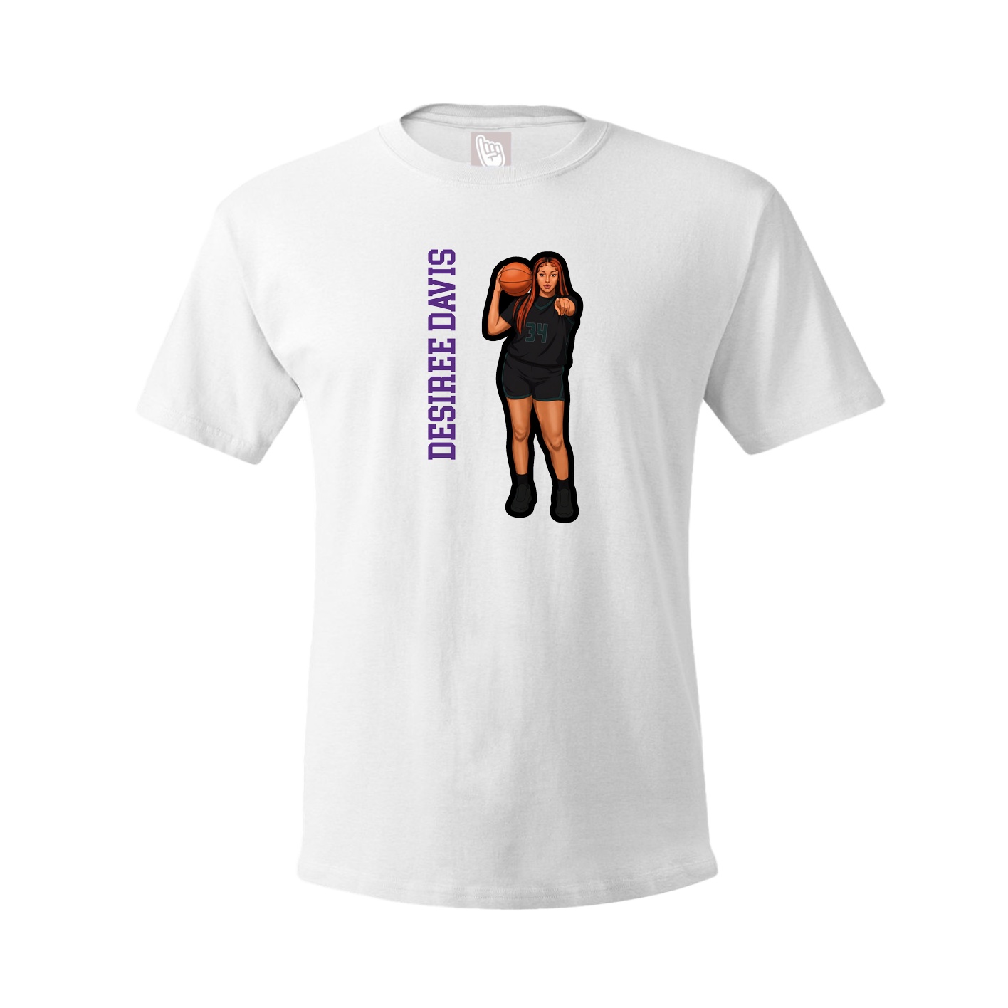Tee — Name Vertical in White