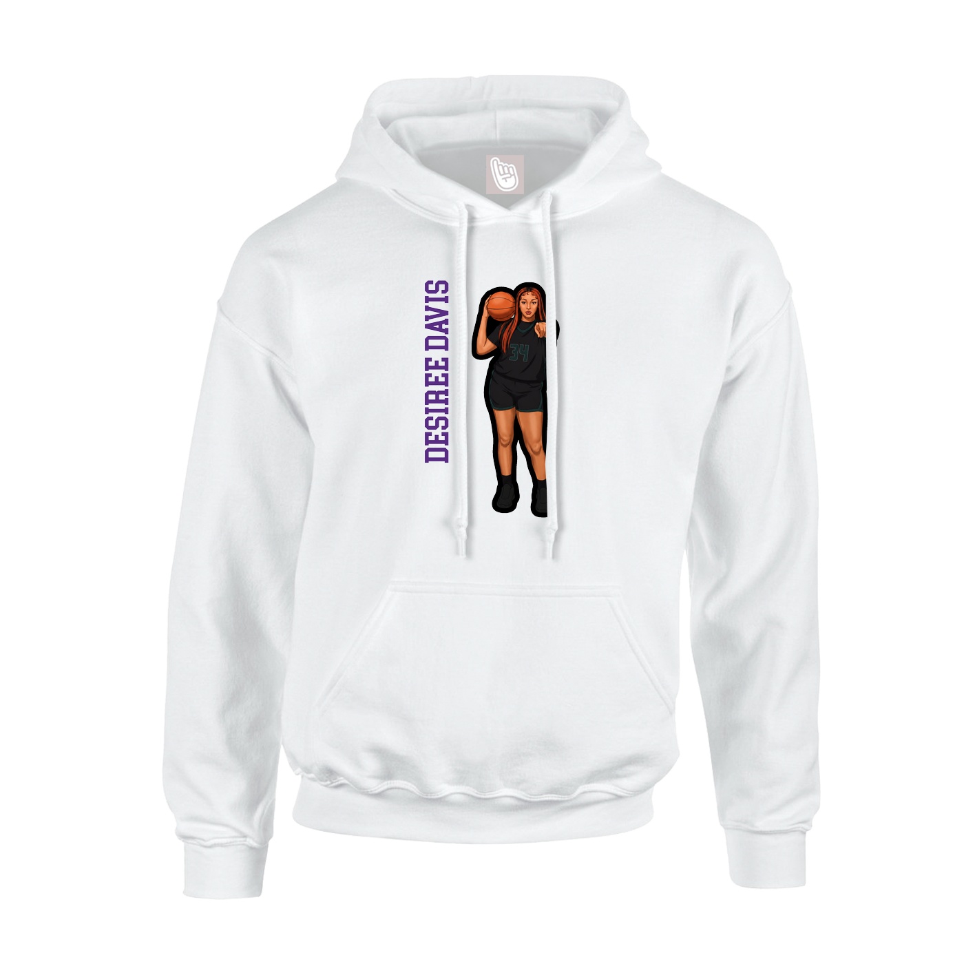 Hoodie — Name Vertical in White