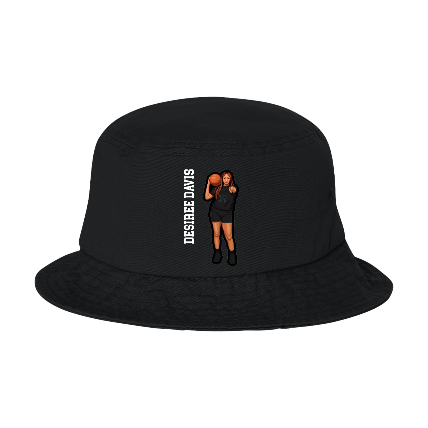 Bucket Cap — Name Vertical in Black