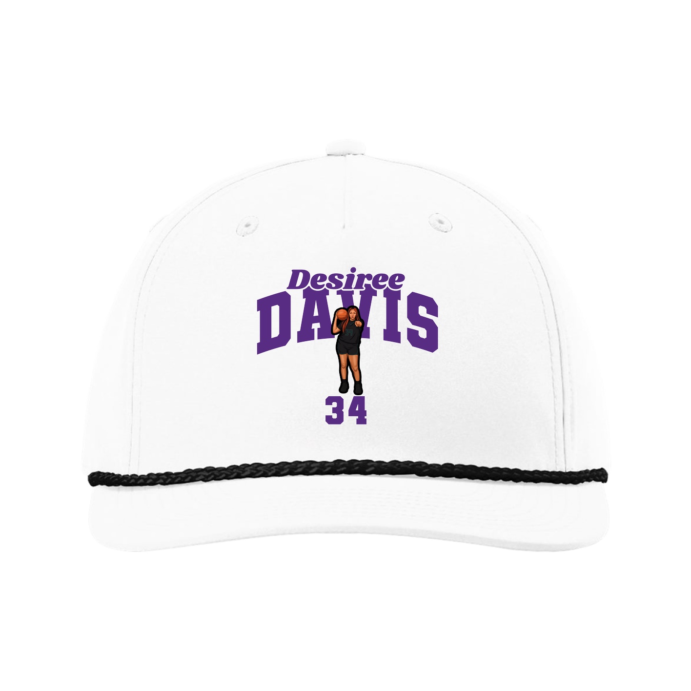 Five-Panel Classic Rope Cap — Signature Arch in White