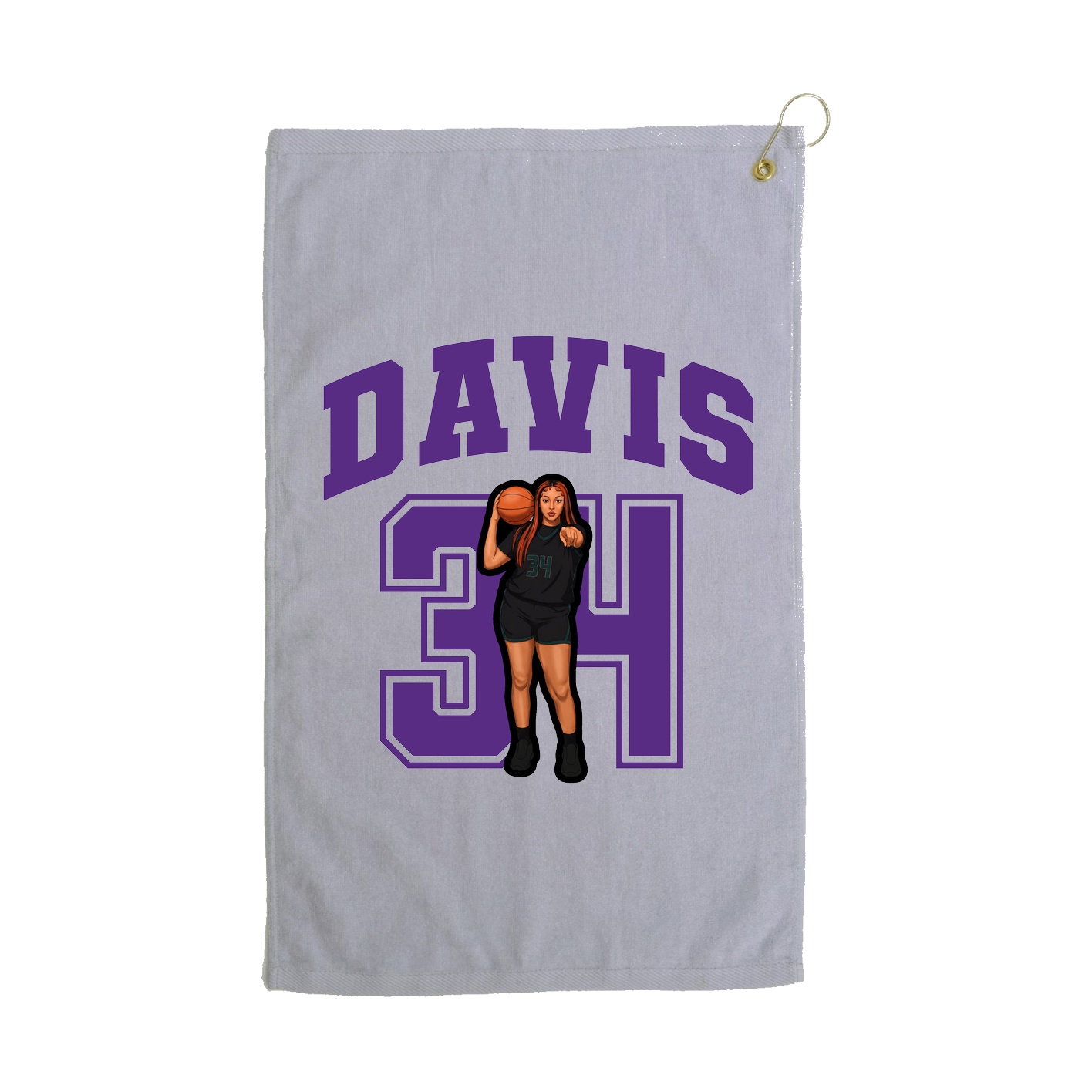 Golf Towel — Number in Grey