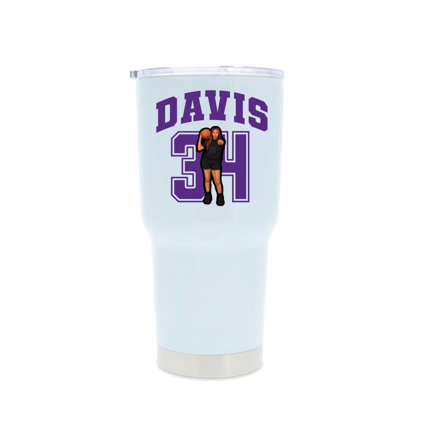 30oz Stainless Steel Tumbler — Number in White
