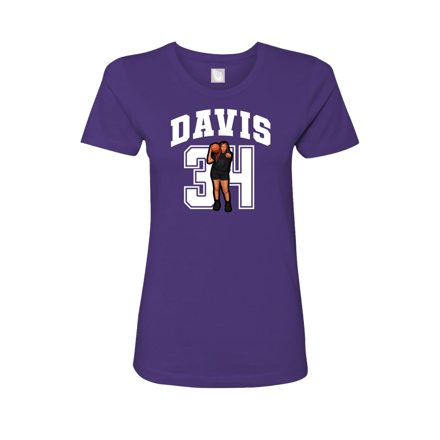 Fitted Women's Tee — Number in Purple