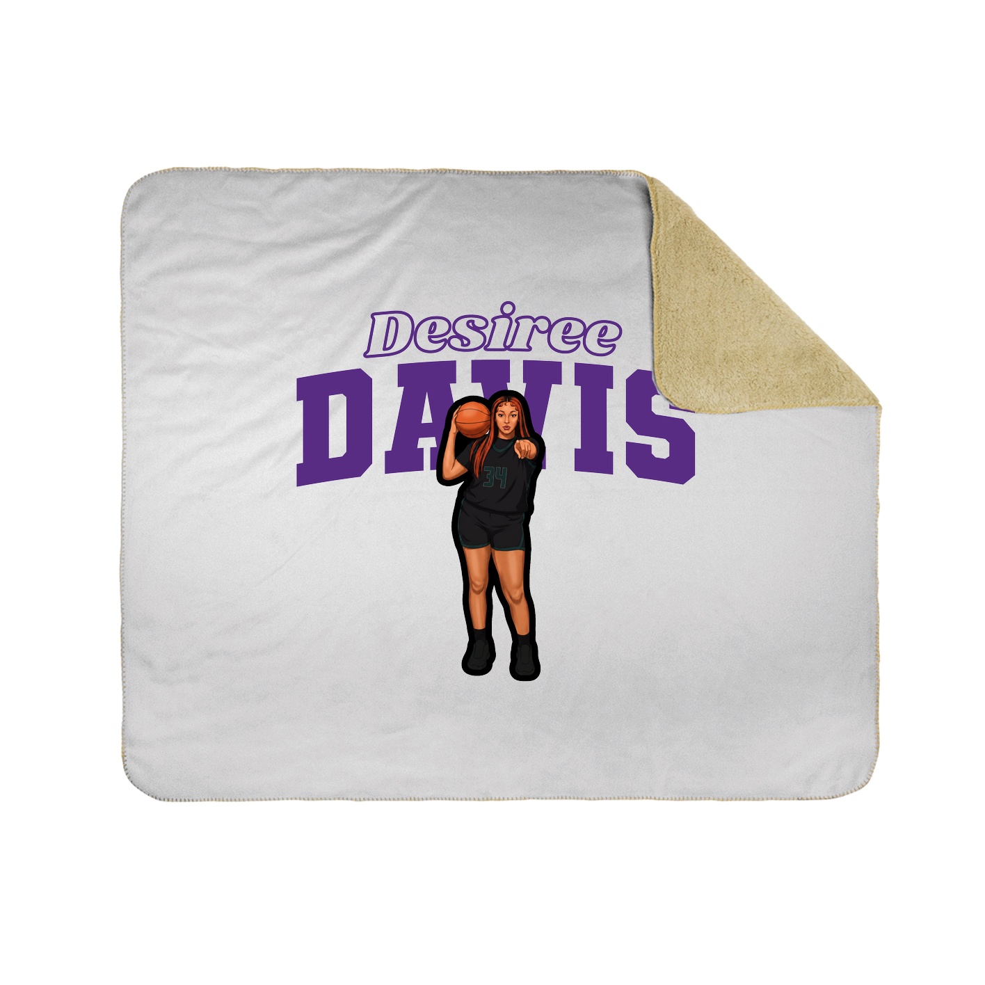 Throw Blanket — Name Arch in White