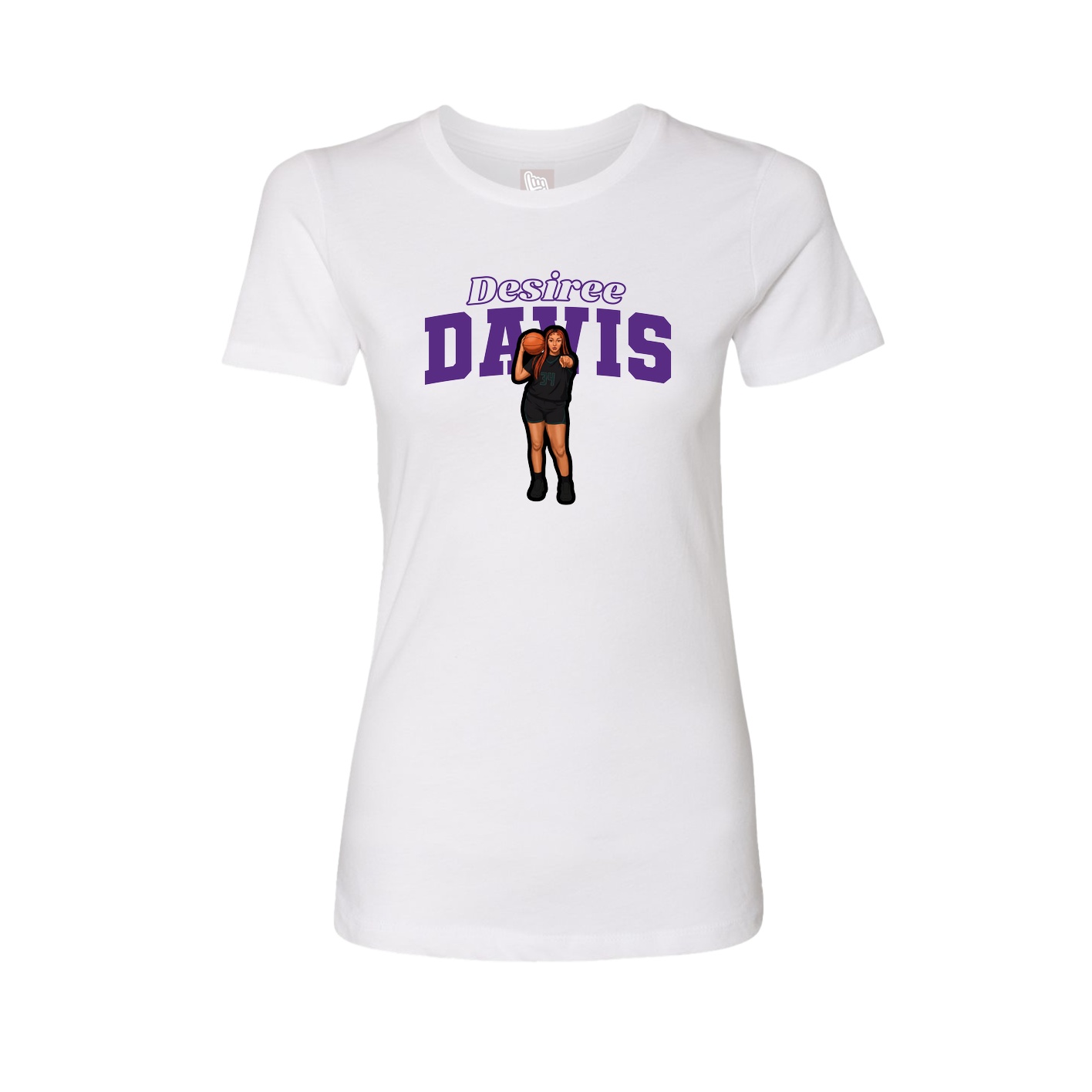 Fitted Women's Tee — Name Arch in White