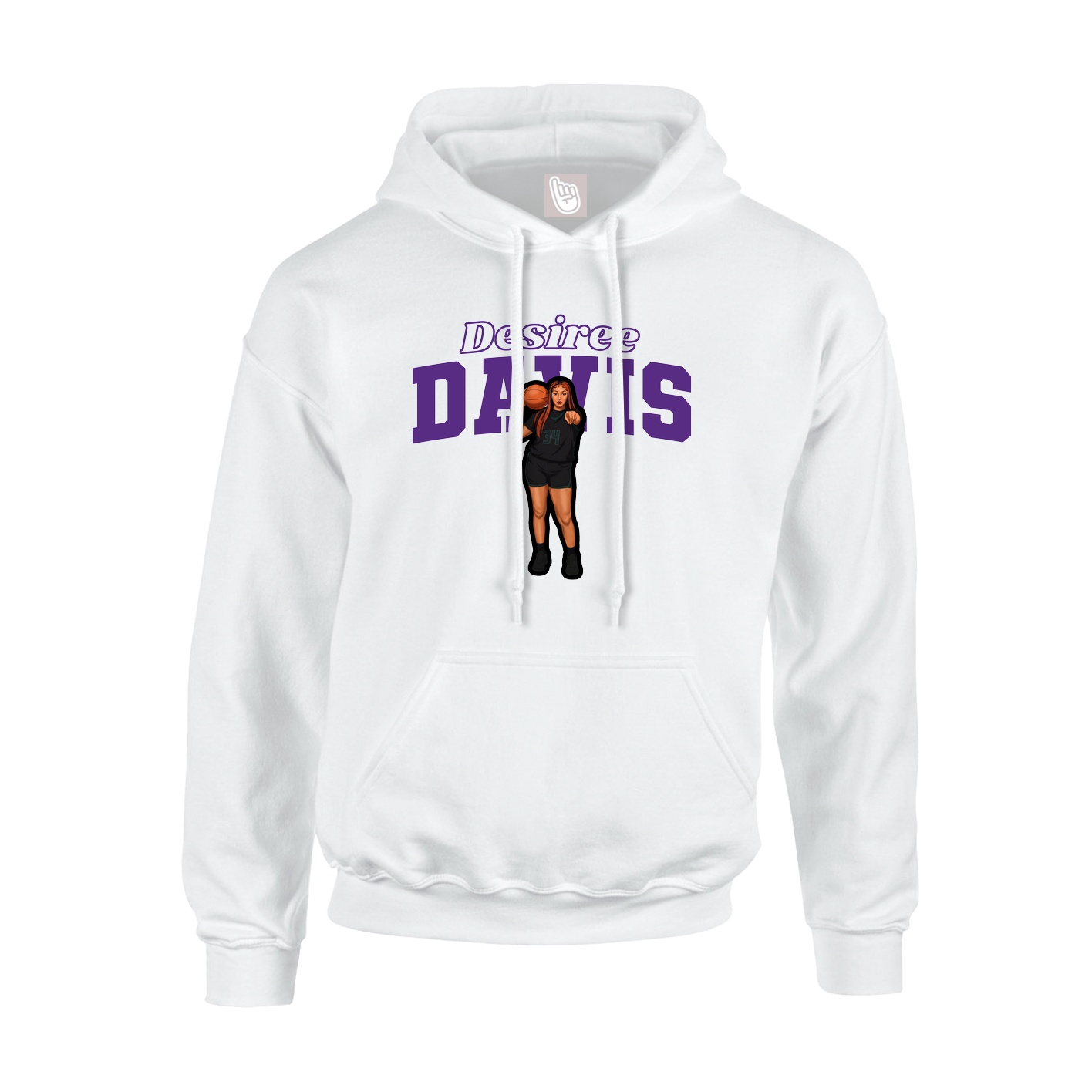 Hoodie — Name Arch in White