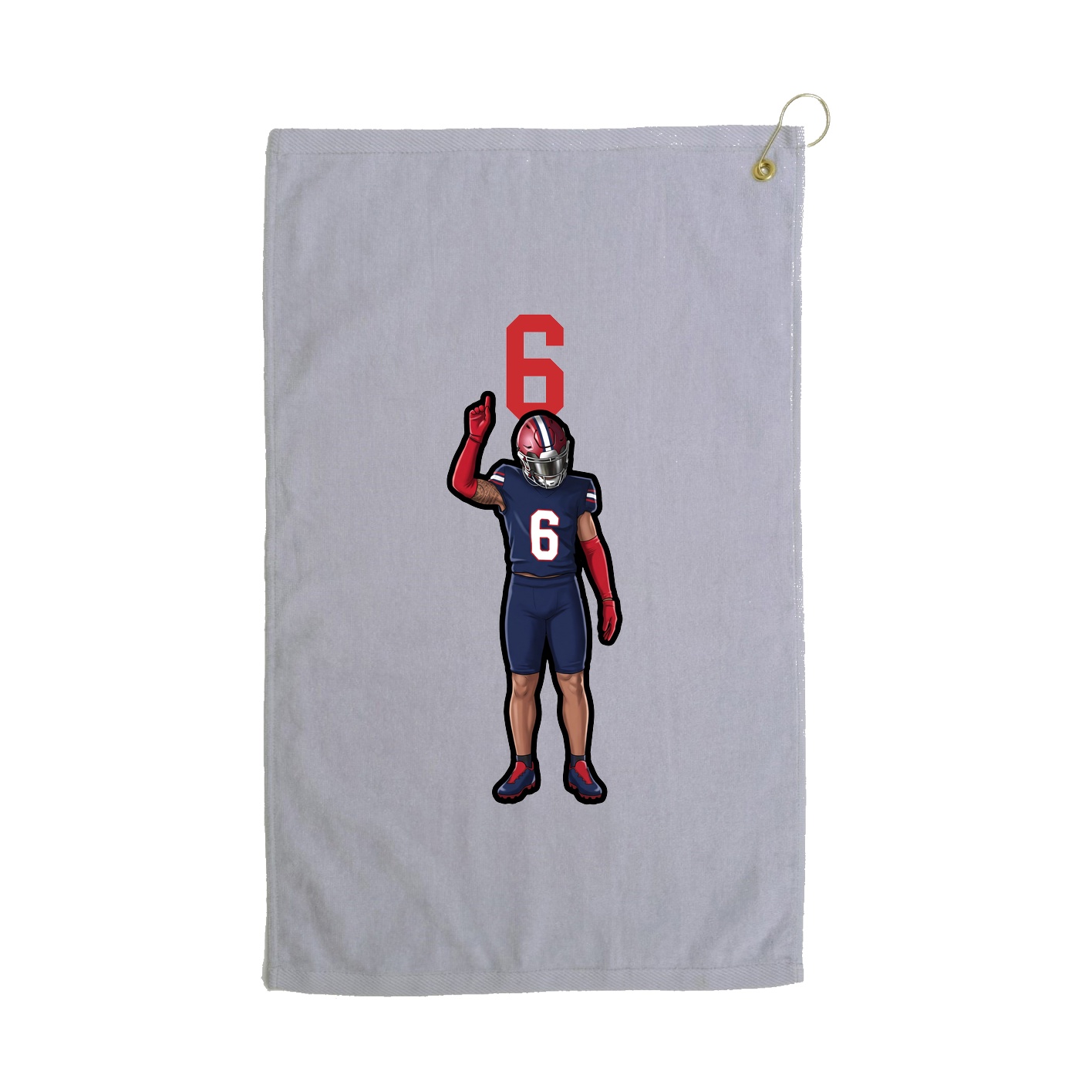 Golf Towel — Number Top in Grey
