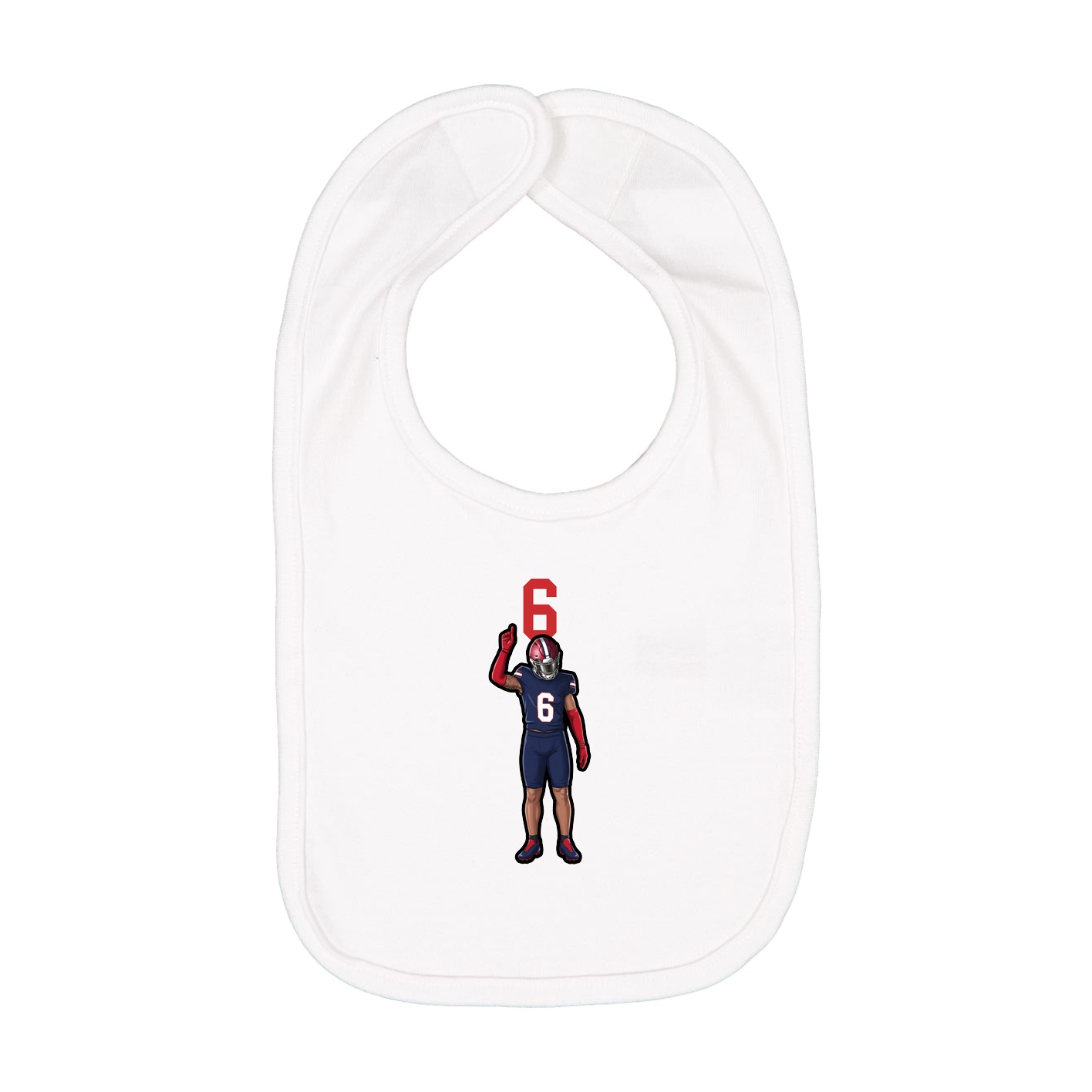 Infant Bib — Number Top in White