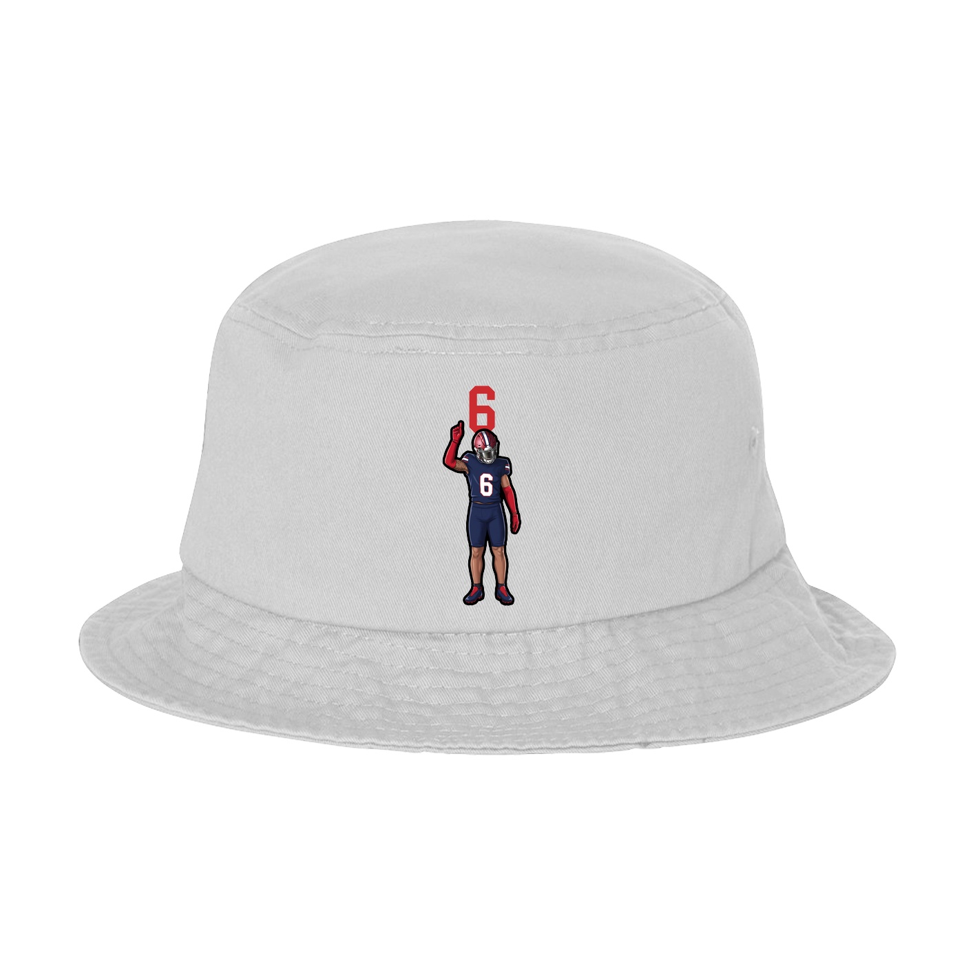 Bucket Cap — Number Top in White