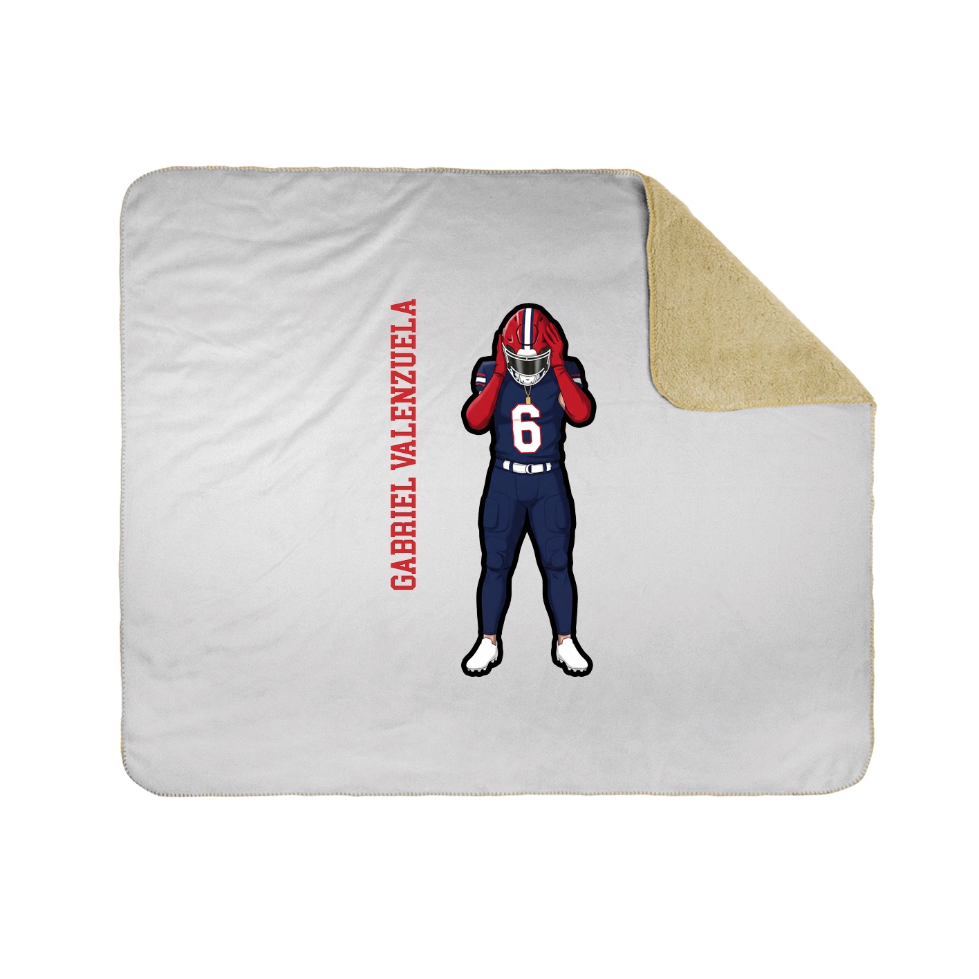 Throw Blanket — Name Vertical in White