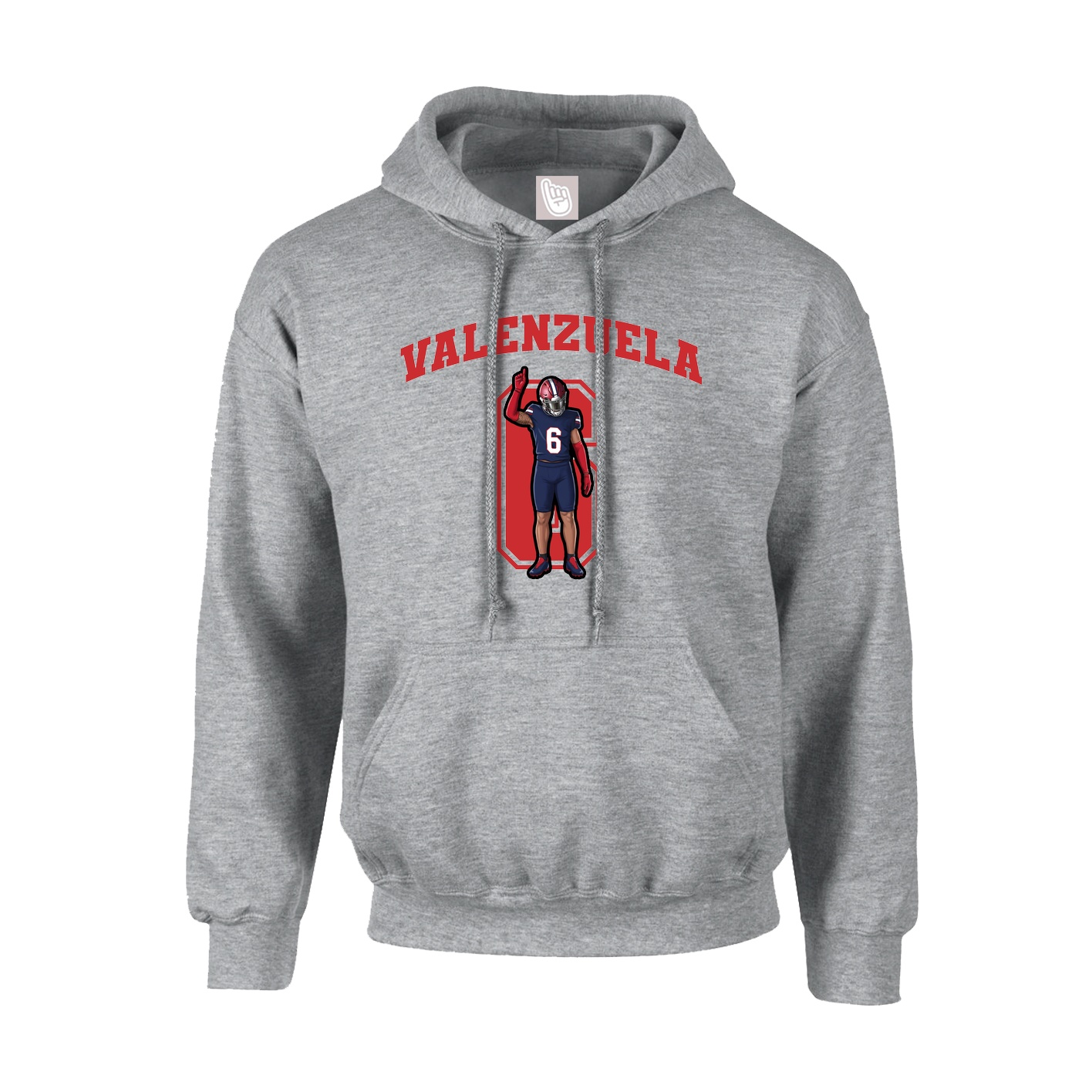 Youth Hoodie — Number in Grey
