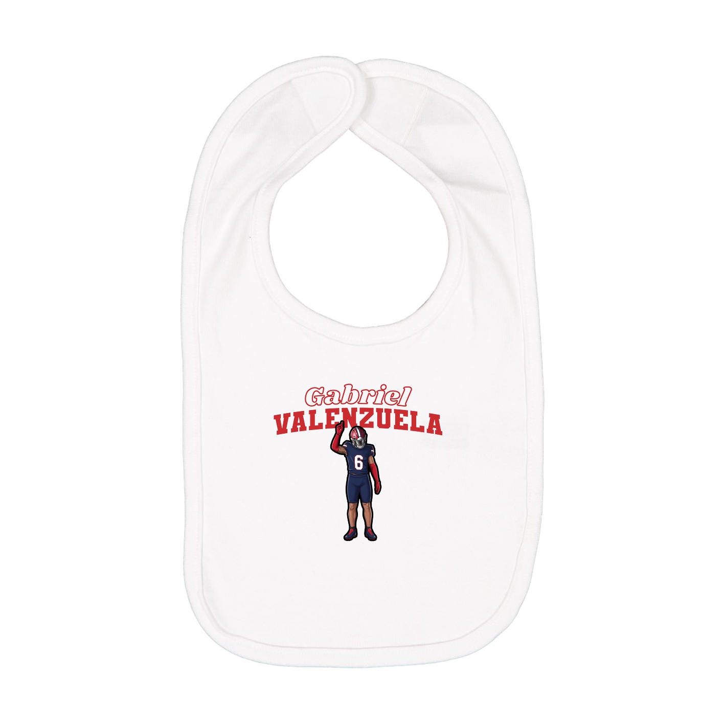 Infant Bib — Name Arch in White