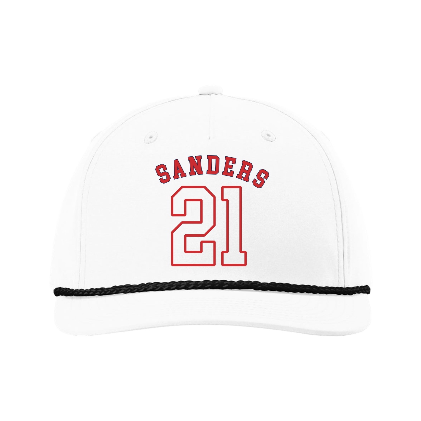 Five-Panel Classic Rope Cap — Shirsey Arch in White