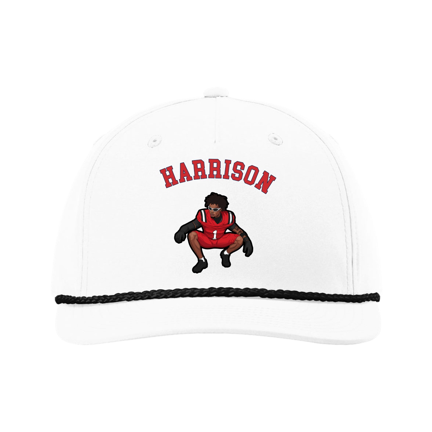 Five-Panel Classic Rope Cap — Shirsey Arch in White