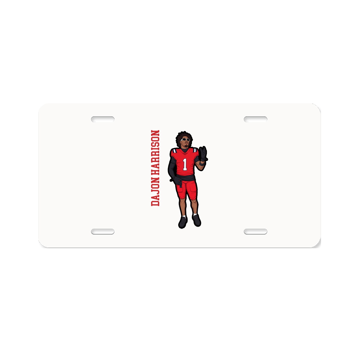 License Plate — Name Vertical in Classic