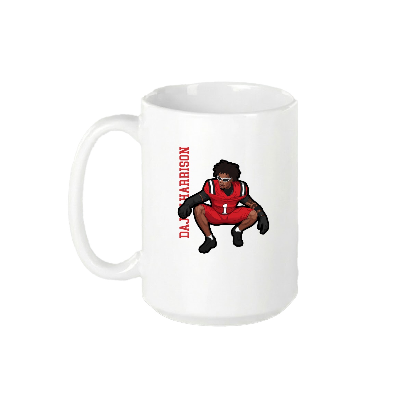 15oz Coffee Mug — Name Vertical in White